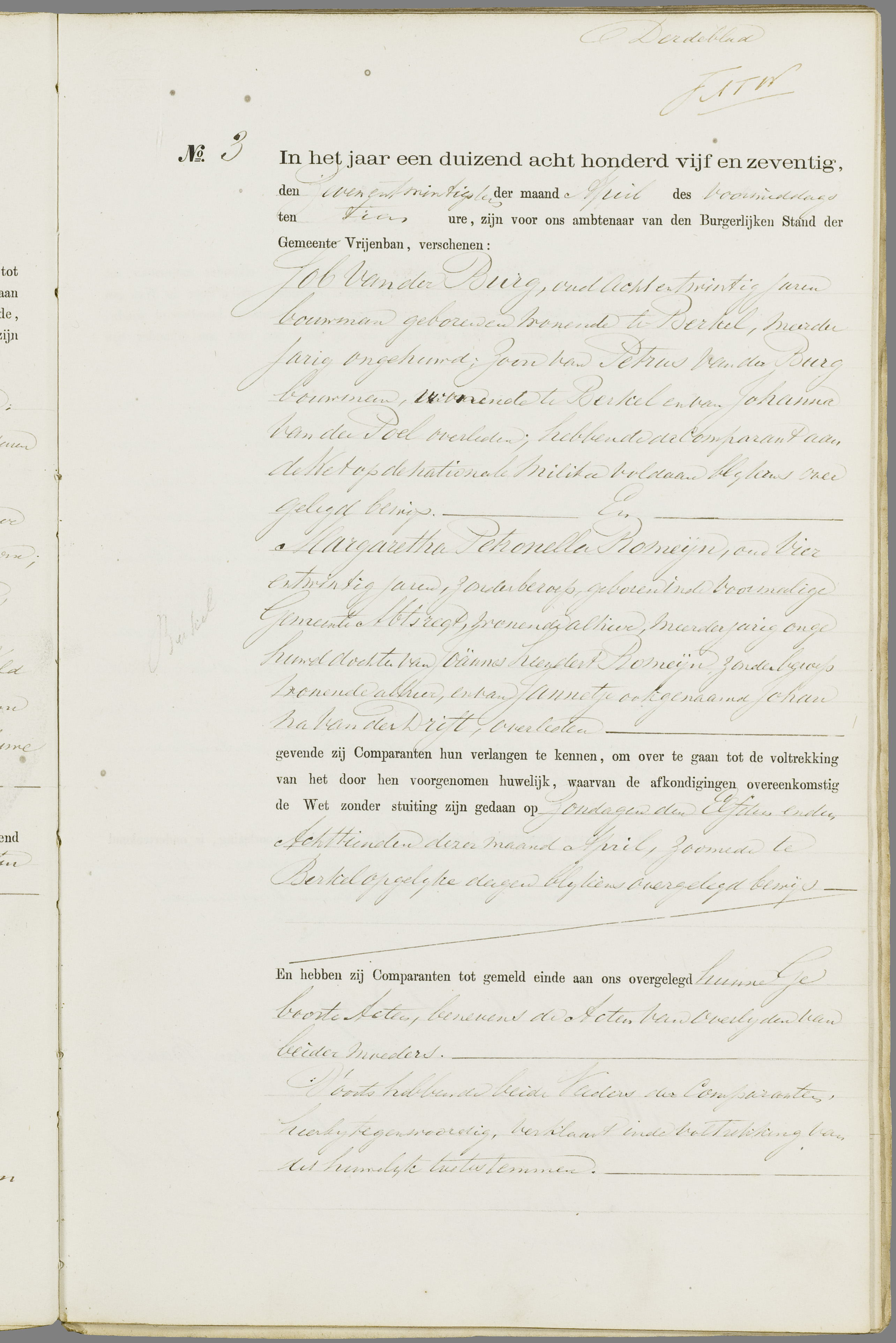 Scan 52 uit het bronpakket: Vrijenban: register van huwelijks- en echtscheidingsakten, 1873–1882