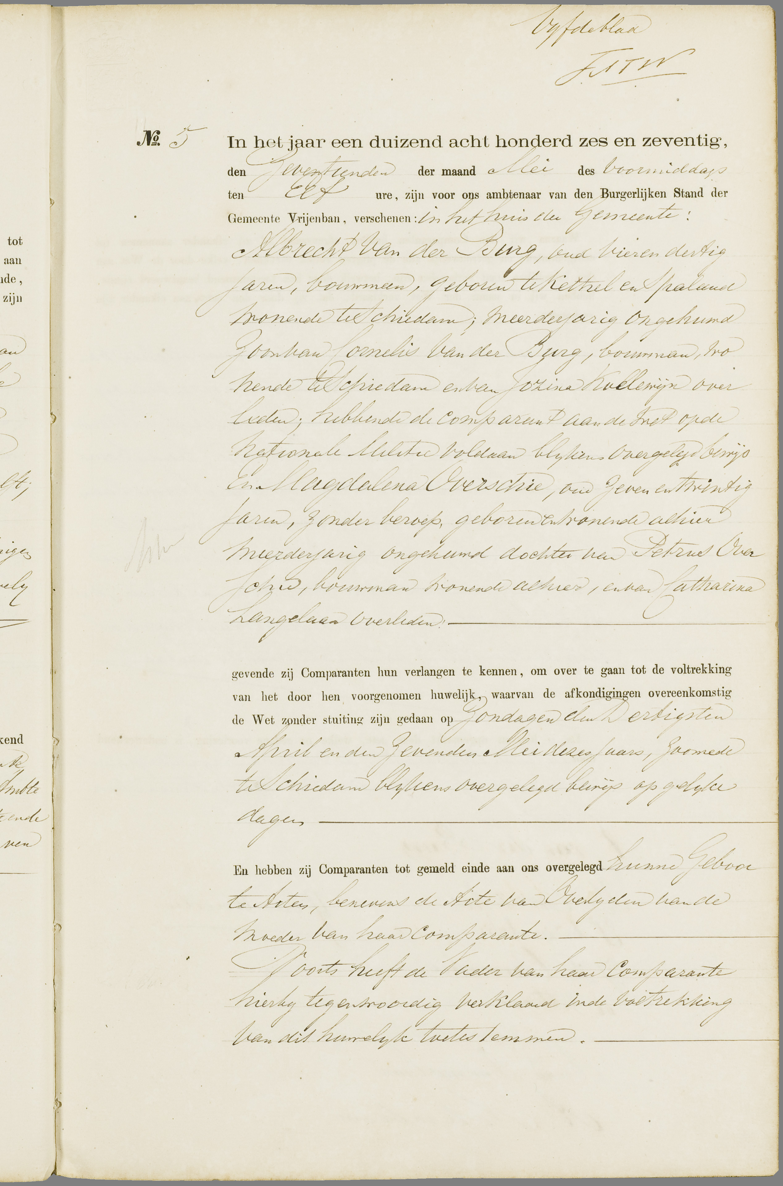 Scan 100 uit het bronpakket: Vrijenban: register van huwelijks- en echtscheidingsakten, 1873–1882