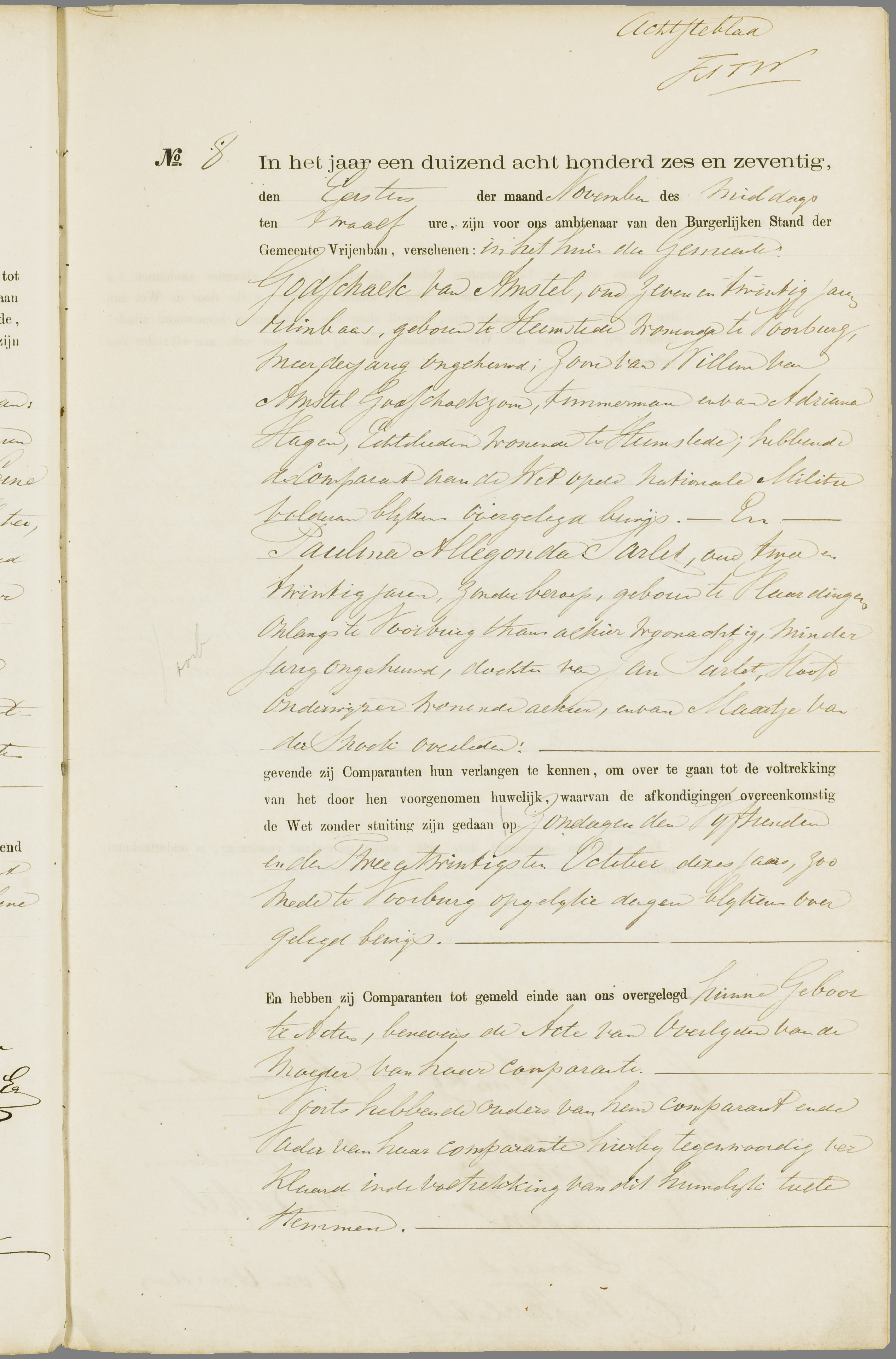 Scan 106 uit het bronpakket: Vrijenban: register van huwelijks- en echtscheidingsakten, 1873–1882