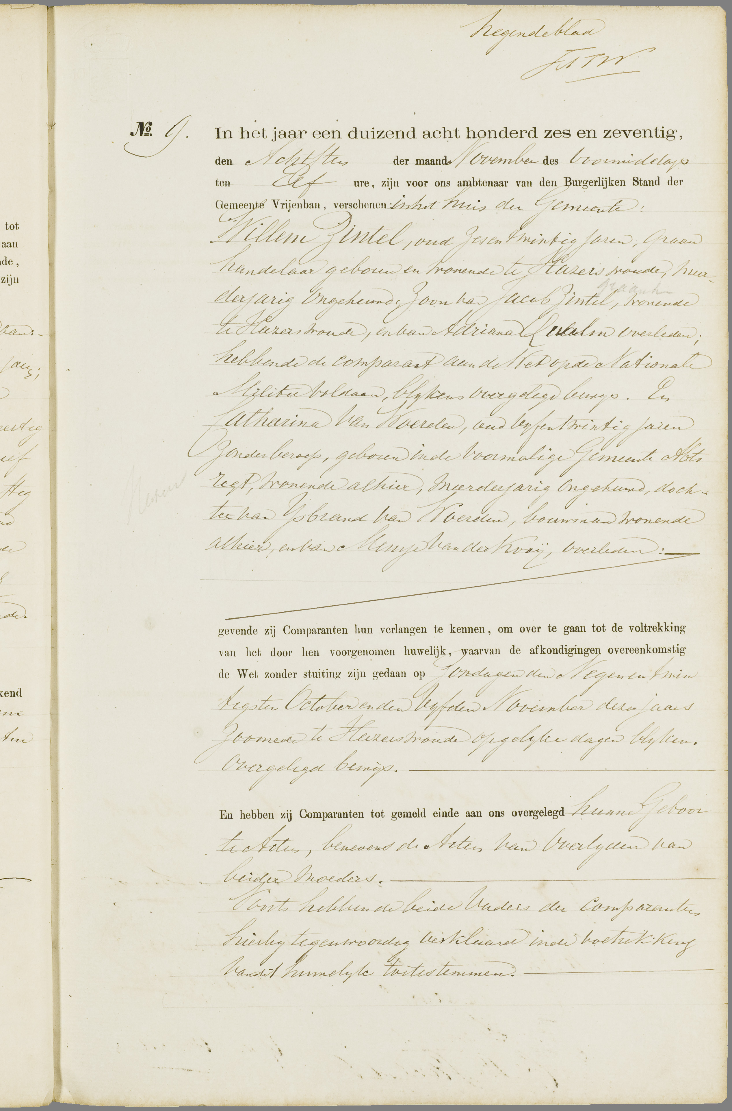 Scan 108 uit het bronpakket: Vrijenban: register van huwelijks- en echtscheidingsakten, 1873–1882