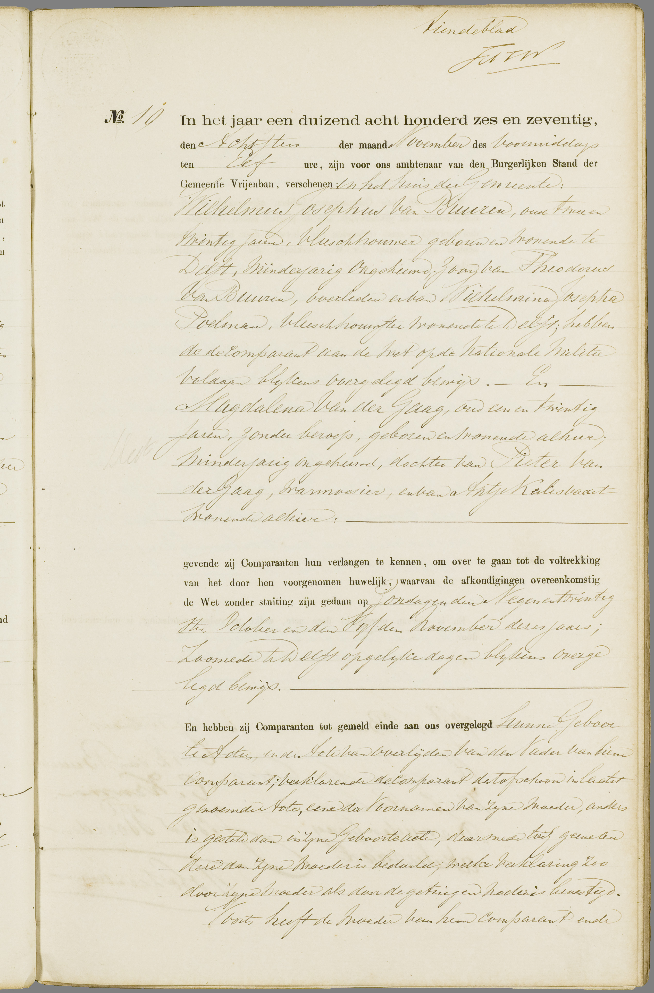 Scan 110 uit het bronpakket: Vrijenban: register van huwelijks- en echtscheidingsakten, 1873–1882