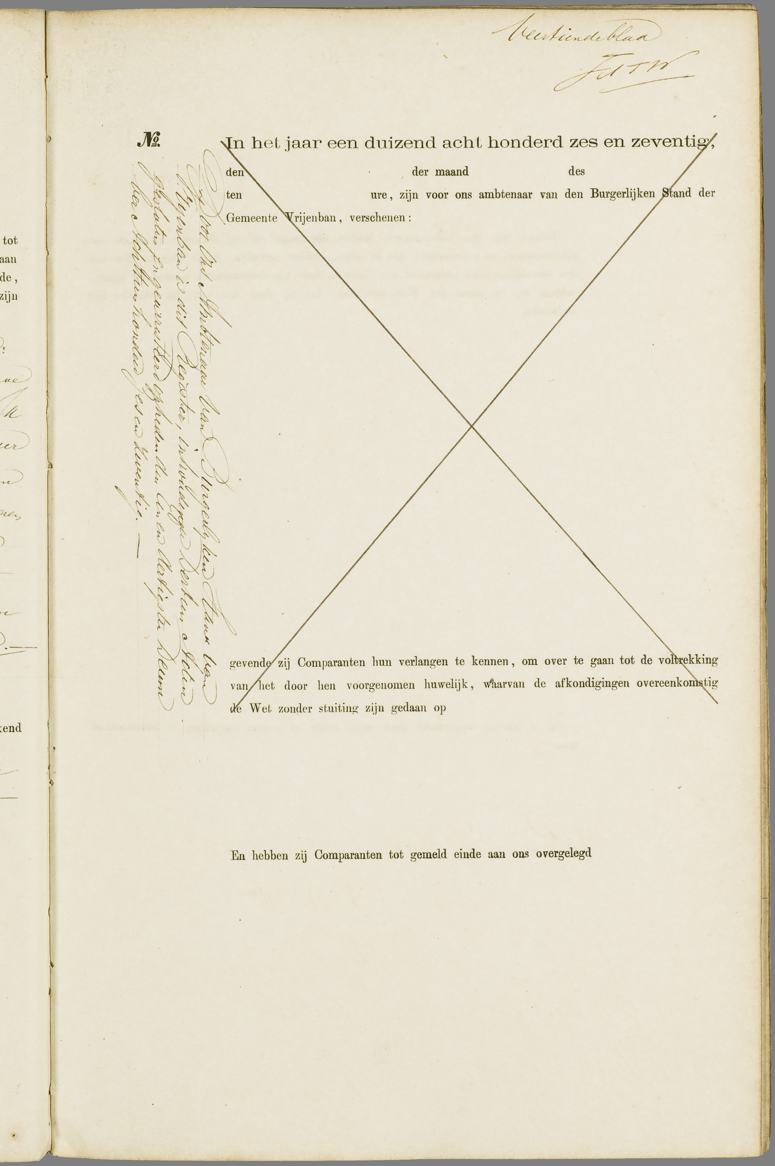 Scan 118 uit het bronpakket: Vrijenban: register van huwelijks- en echtscheidingsakten, 1873–1882