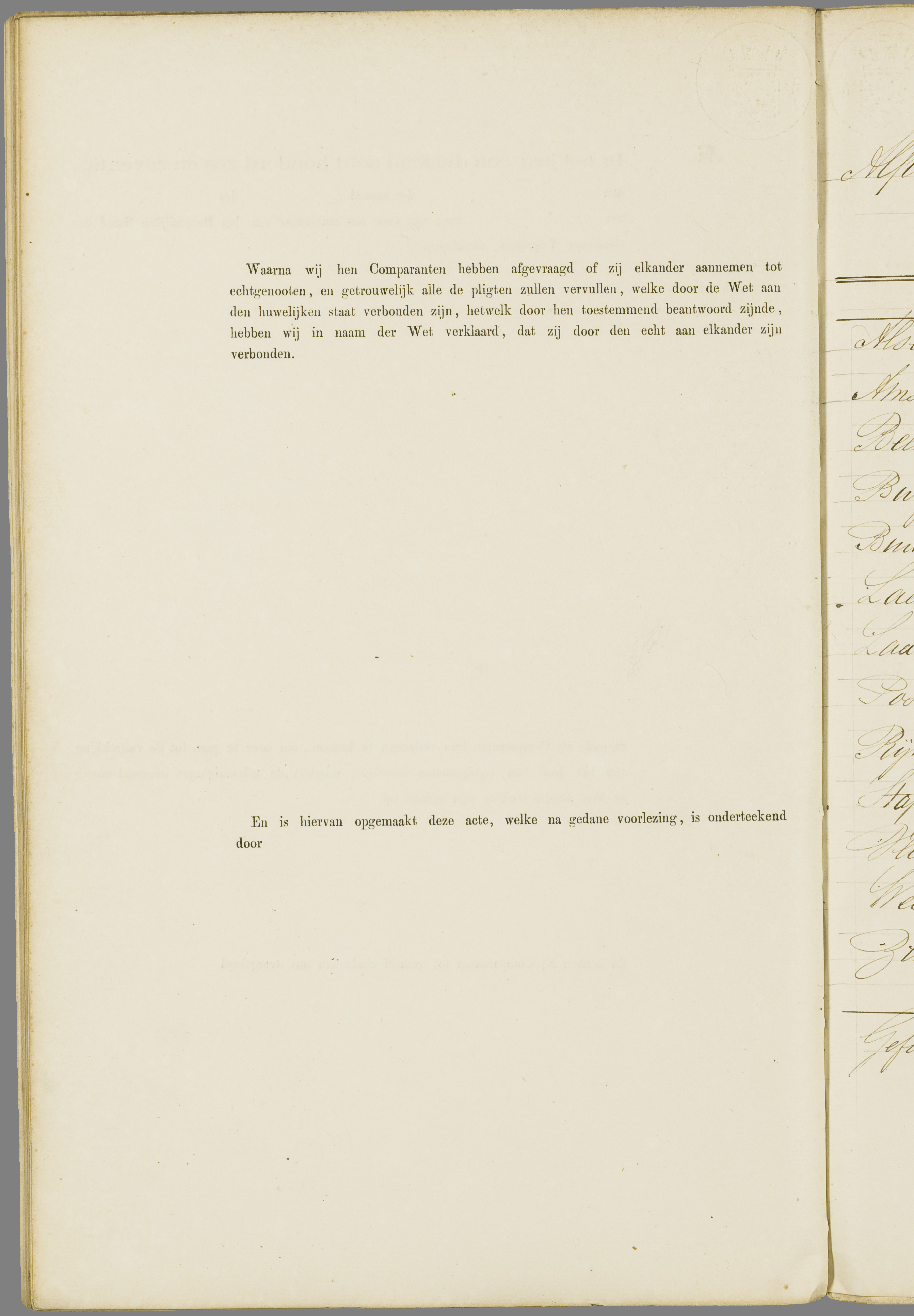 Scan 119 uit het bronpakket: Vrijenban: register van huwelijks- en echtscheidingsakten, 1873–1882