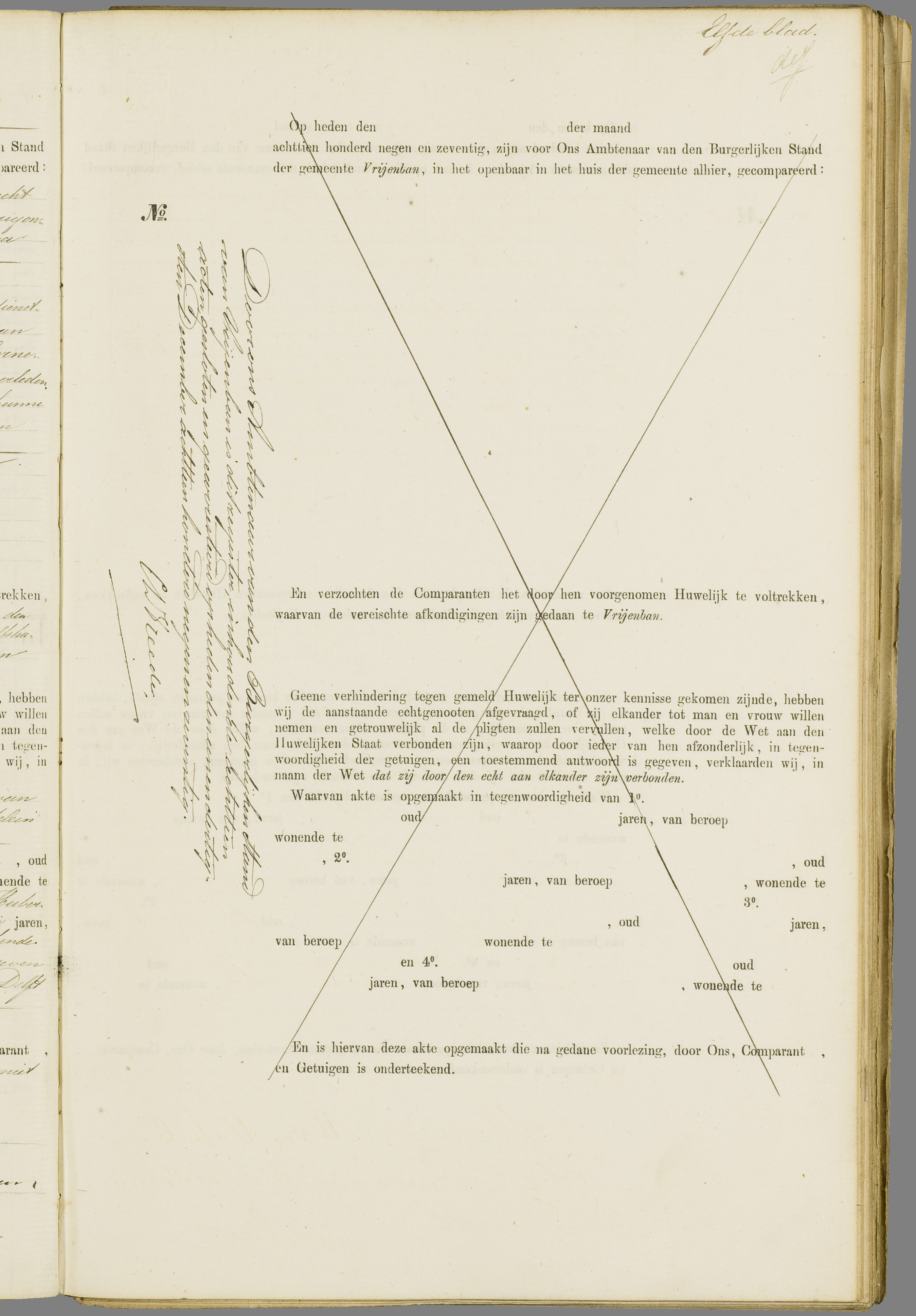 Scan 206 uit het bronpakket: Vrijenban: register van huwelijks- en echtscheidingsakten, 1873–1882