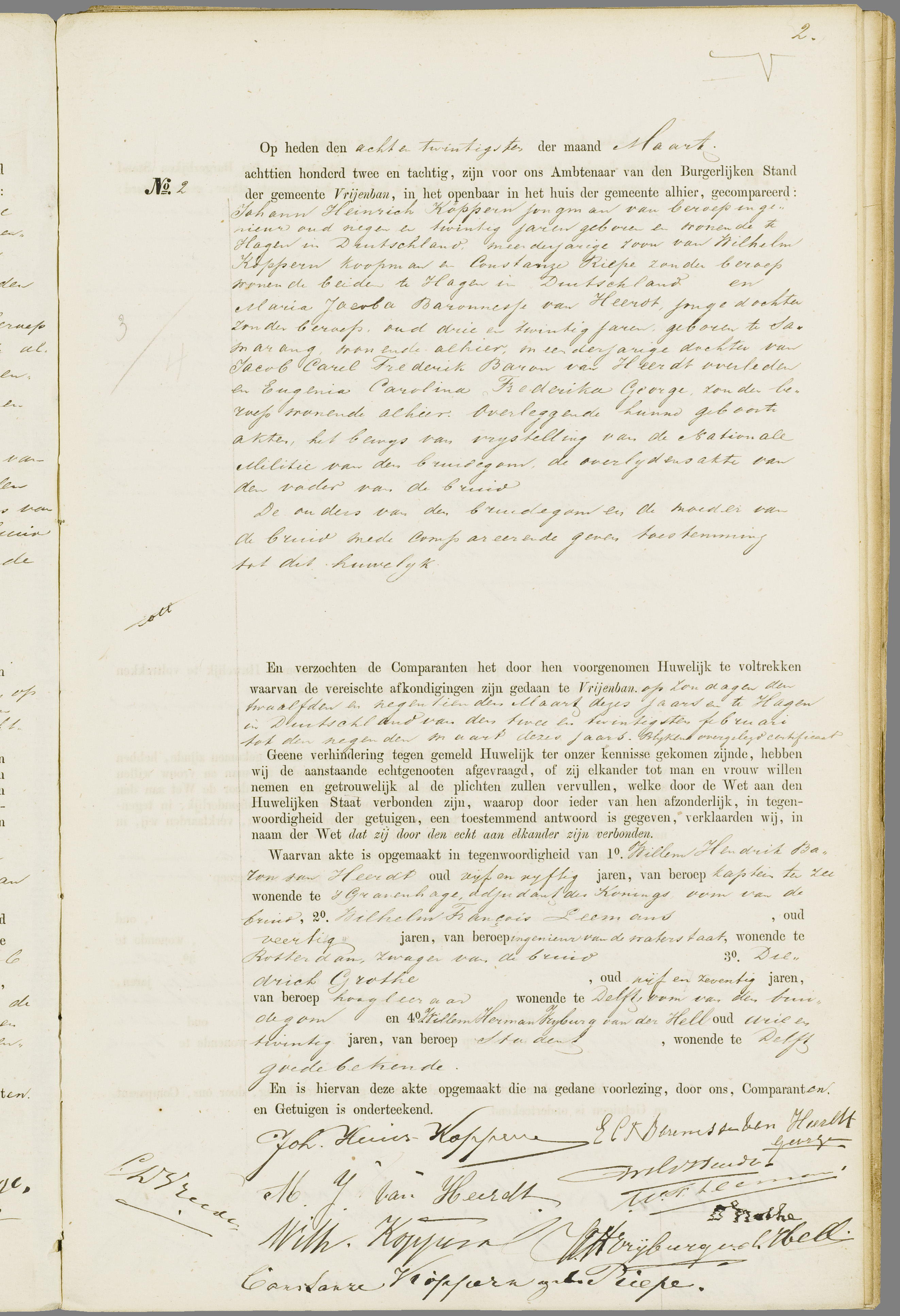 Scan 248 uit het bronpakket: Vrijenban: register van huwelijks- en echtscheidingsakten, 1873–1882