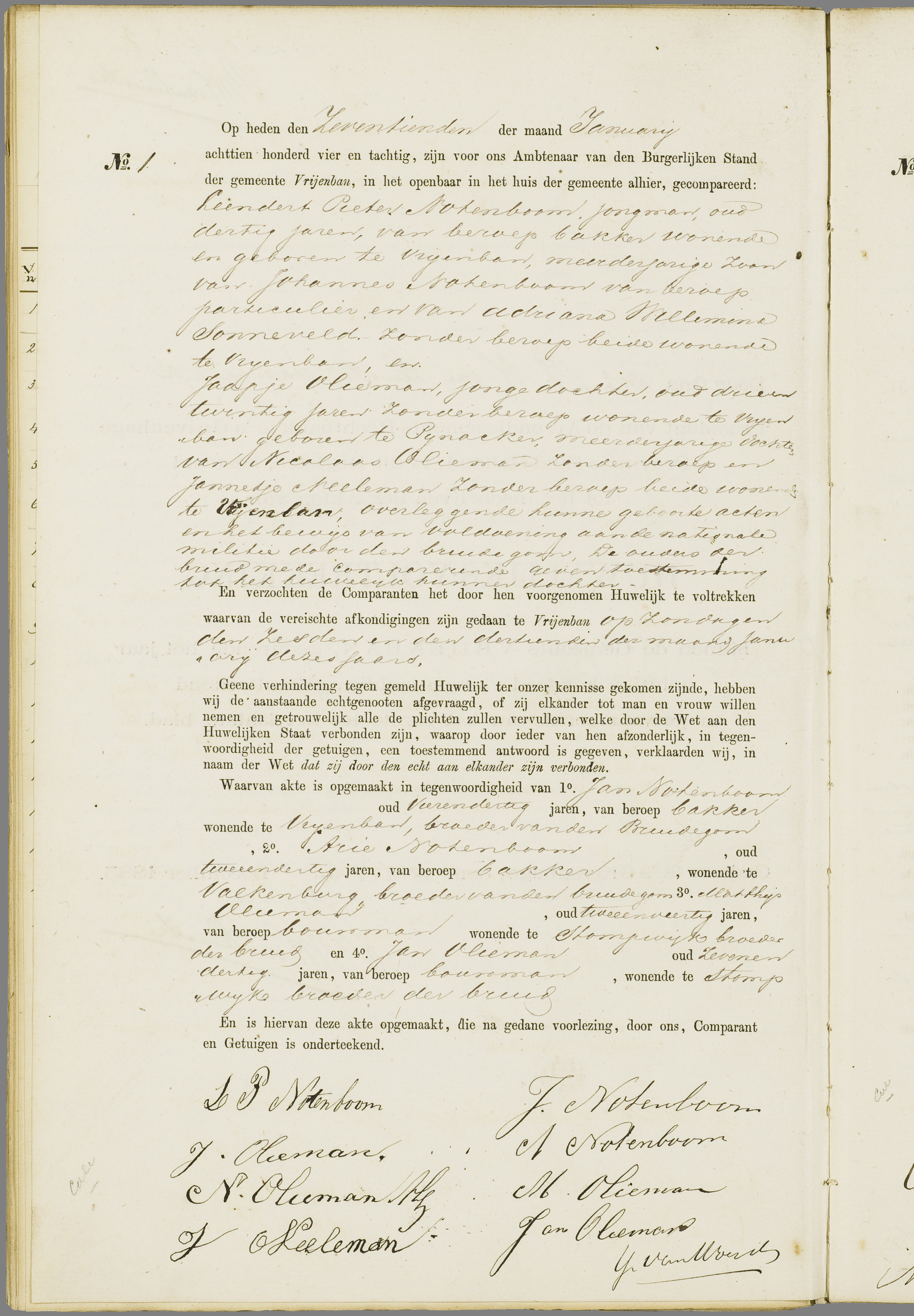 Scan 23 uit het bronpakket: Vrijenban: huwelijk en echtscheiding 1883–1892