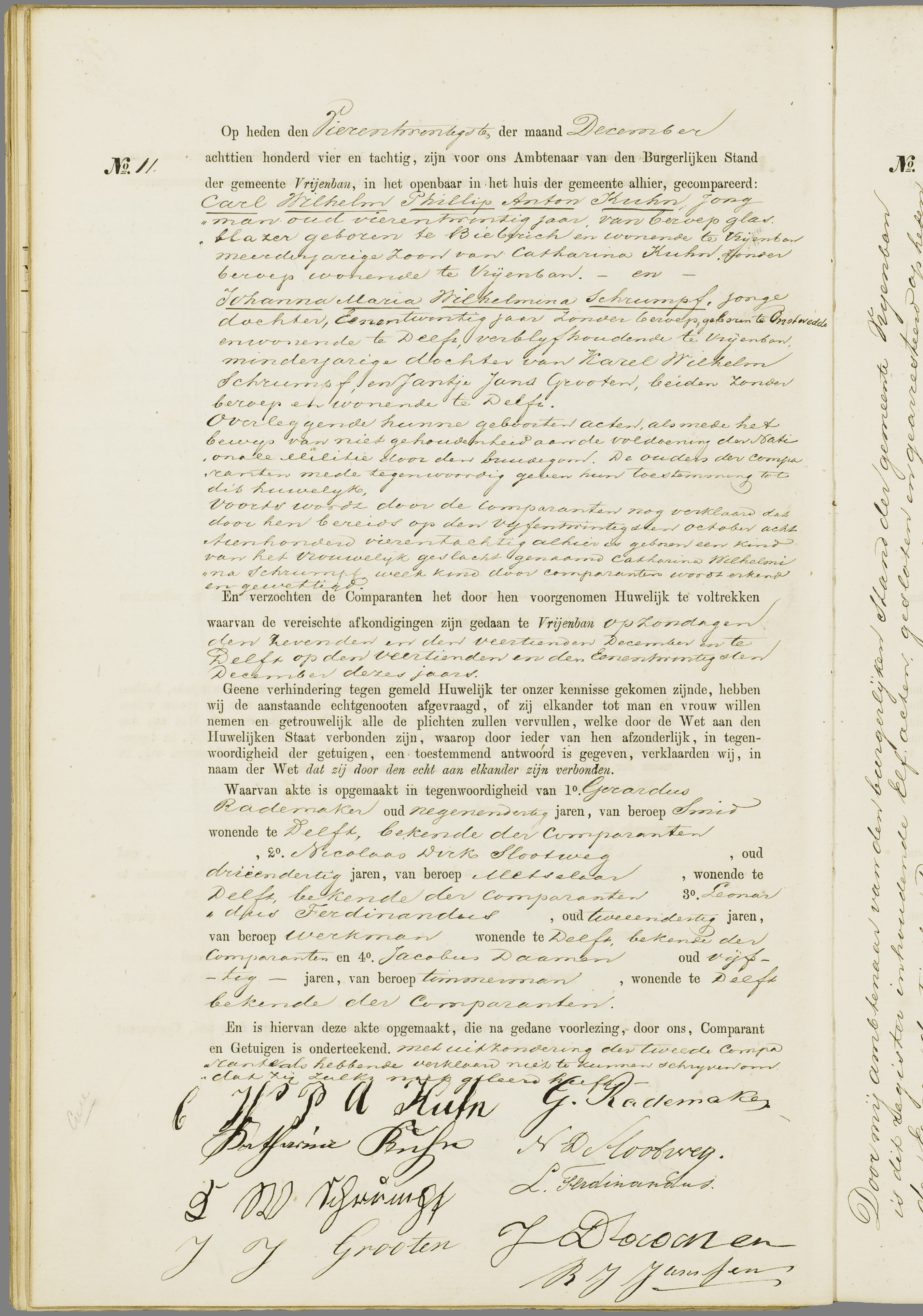 Scan 33 uit het bronpakket: Vrijenban: huwelijk en echtscheiding 1883–1892