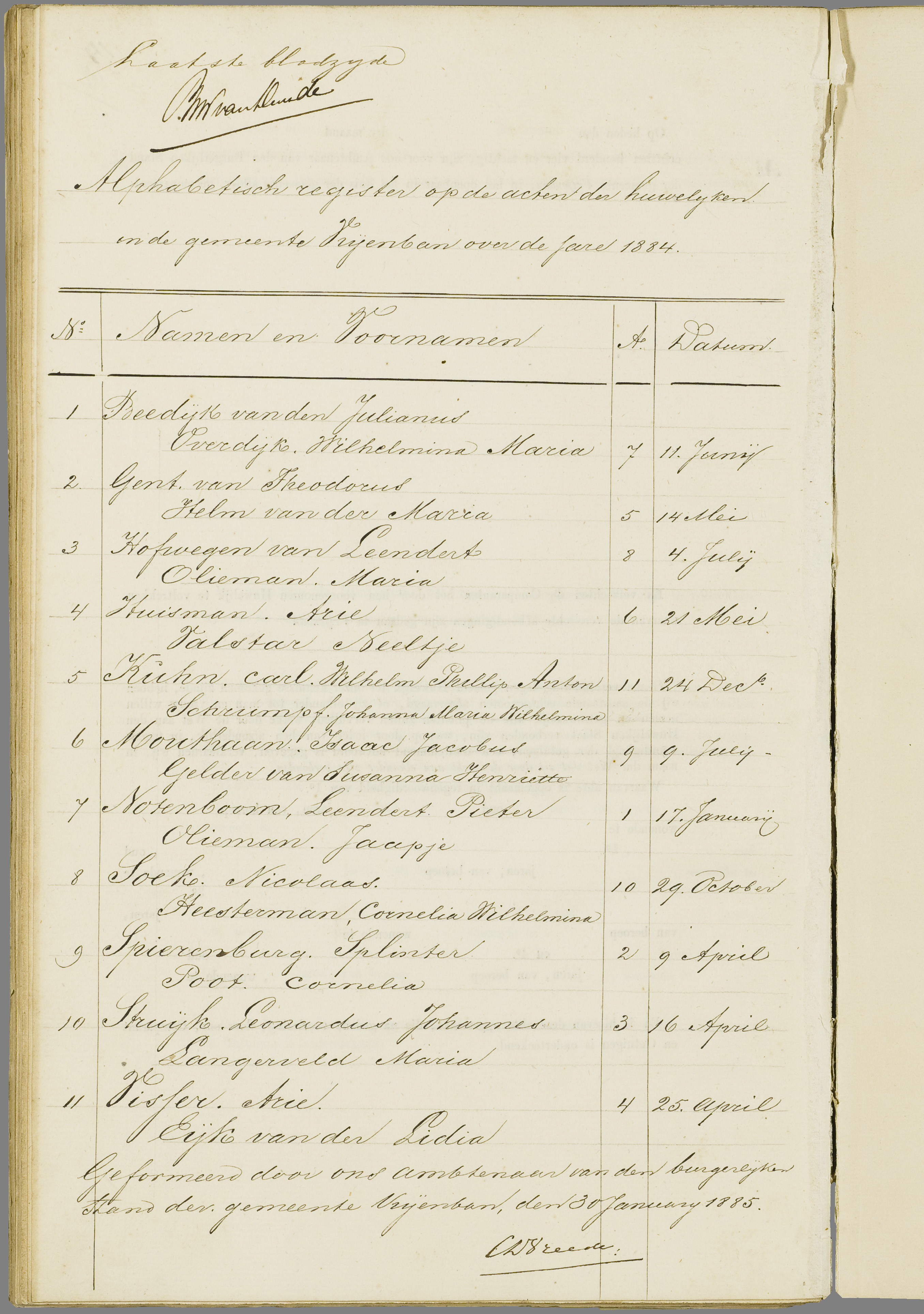 Scan 35 uit het bronpakket: Vrijenban: huwelijk en echtscheiding 1883–1892