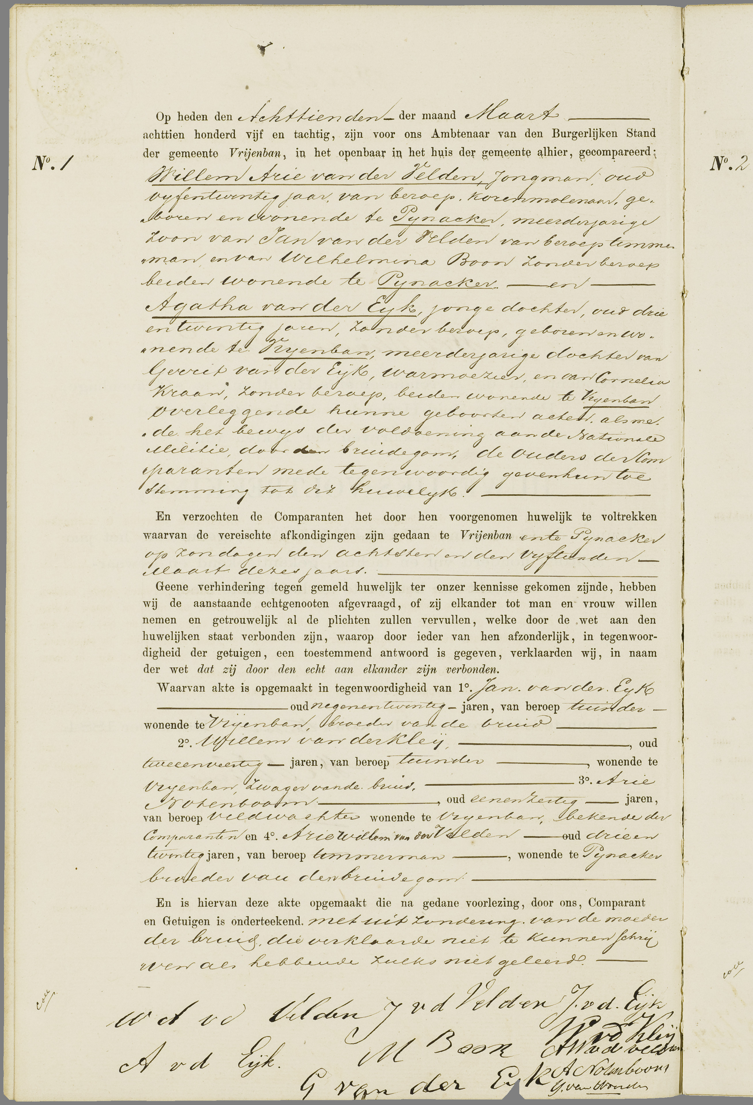 Scan 39 uit het bronpakket: Vrijenban: huwelijk en echtscheiding 1883–1892