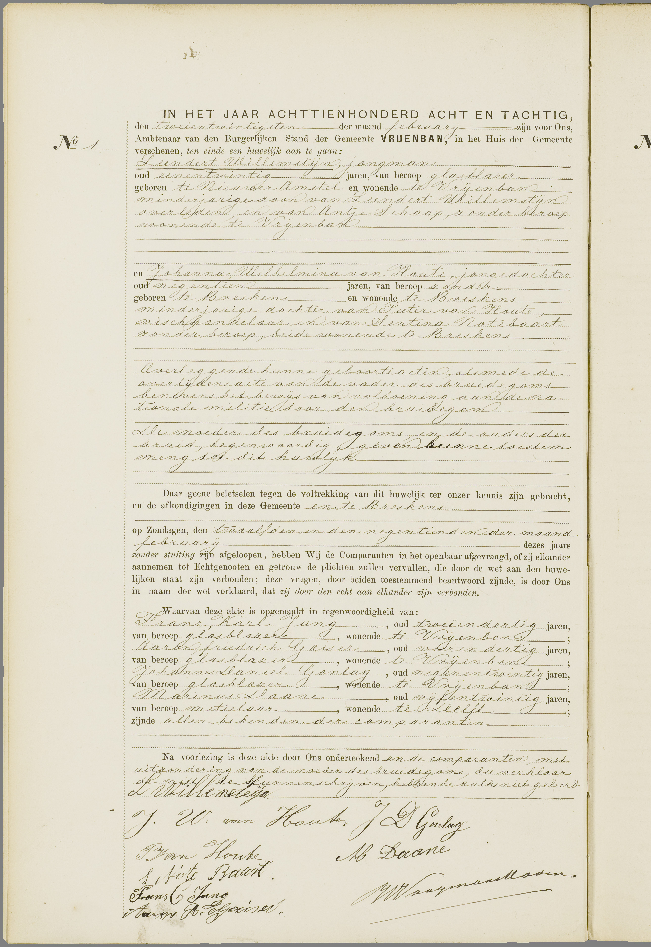Scan 83 uit het bronpakket: Vrijenban: huwelijk en echtscheiding 1883–1892