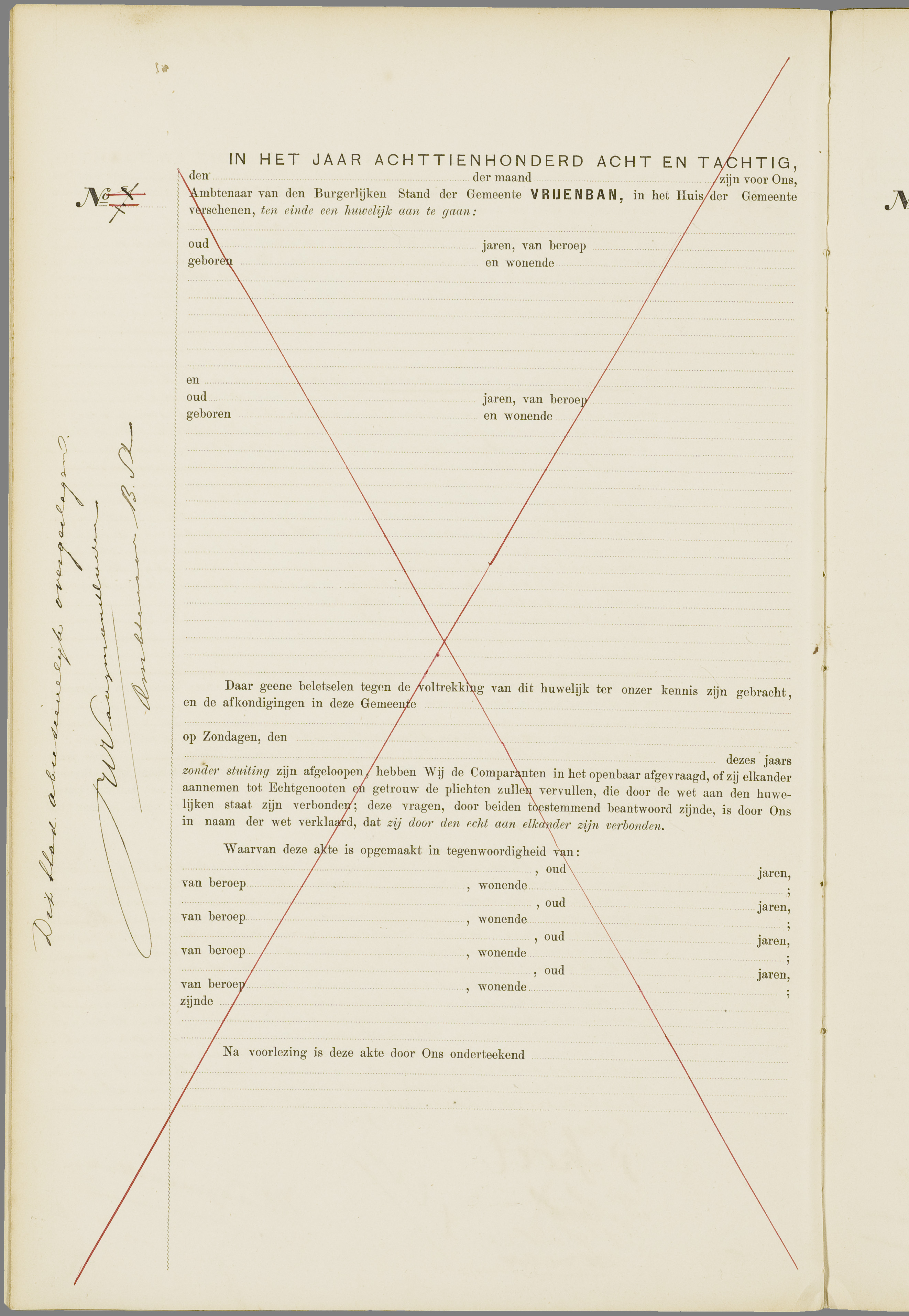Scan 89 uit het bronpakket: Vrijenban: huwelijk en echtscheiding 1883–1892