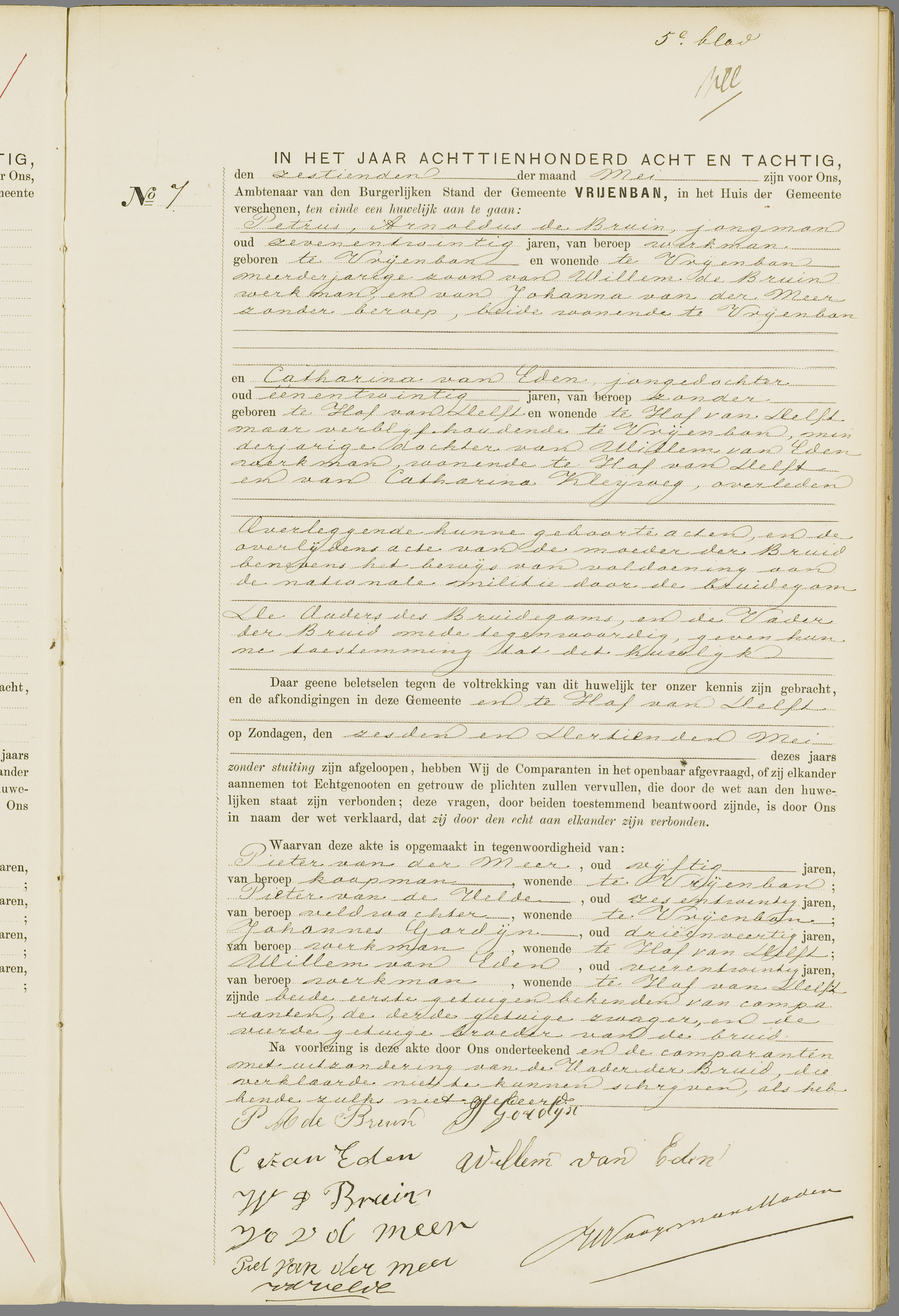 Scan 90 uit het bronpakket: Vrijenban: huwelijk en echtscheiding 1883–1892