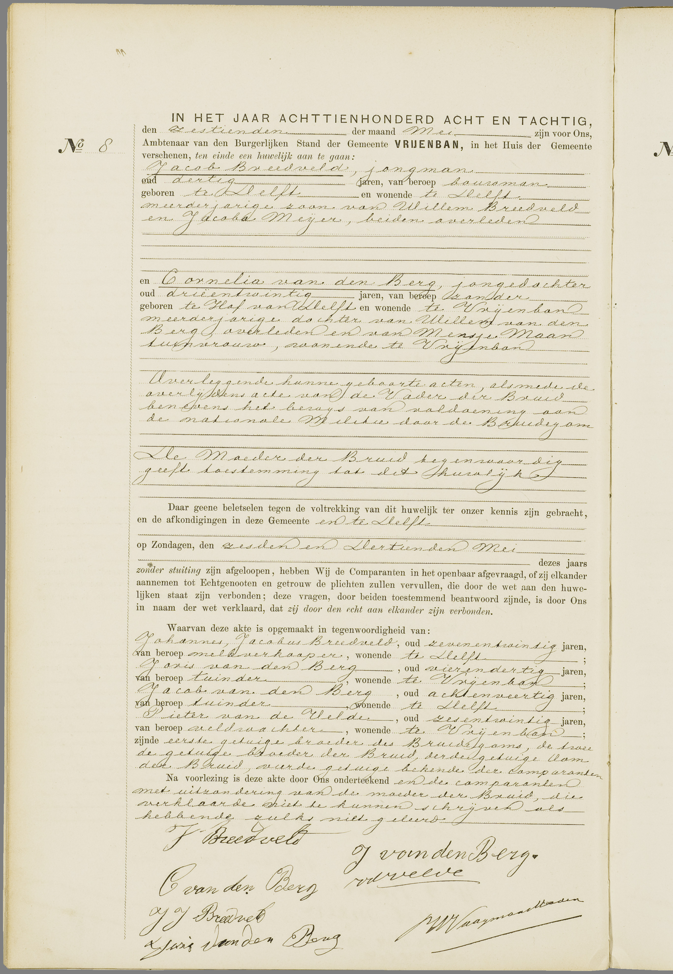 Scan 91 uit het bronpakket: Vrijenban: huwelijk en echtscheiding 1883–1892