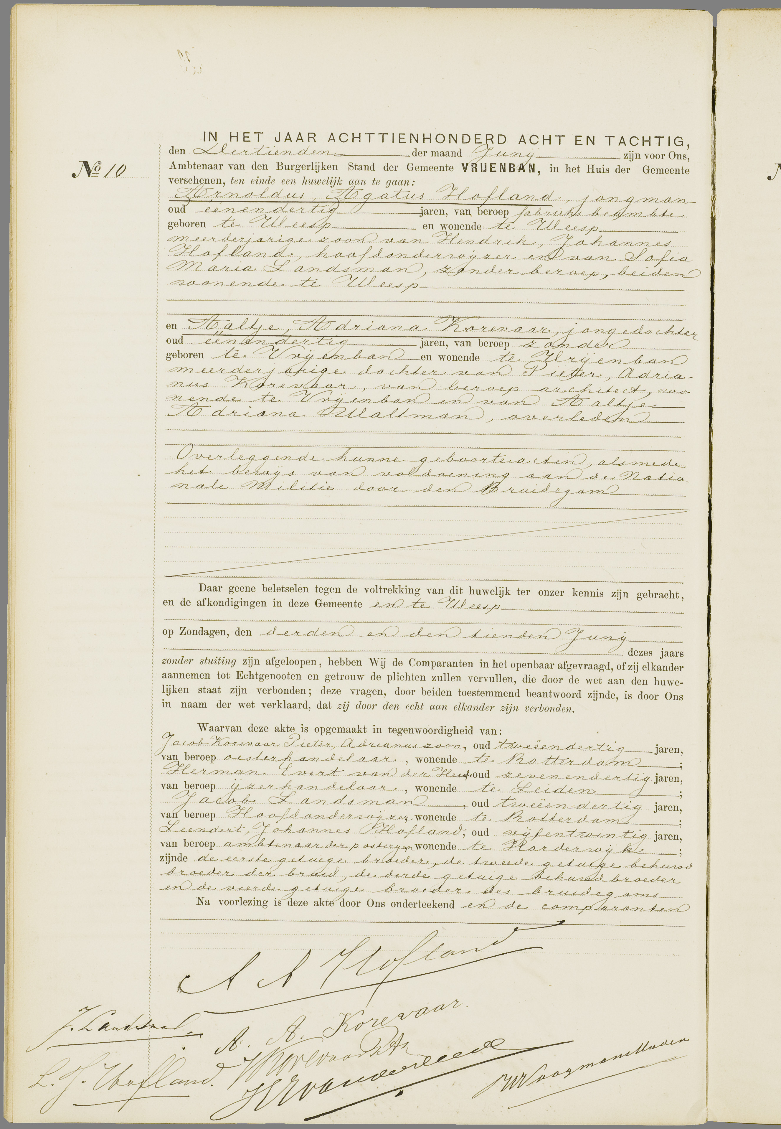 Scan 93 uit het bronpakket: Vrijenban: huwelijk en echtscheiding 1883–1892
