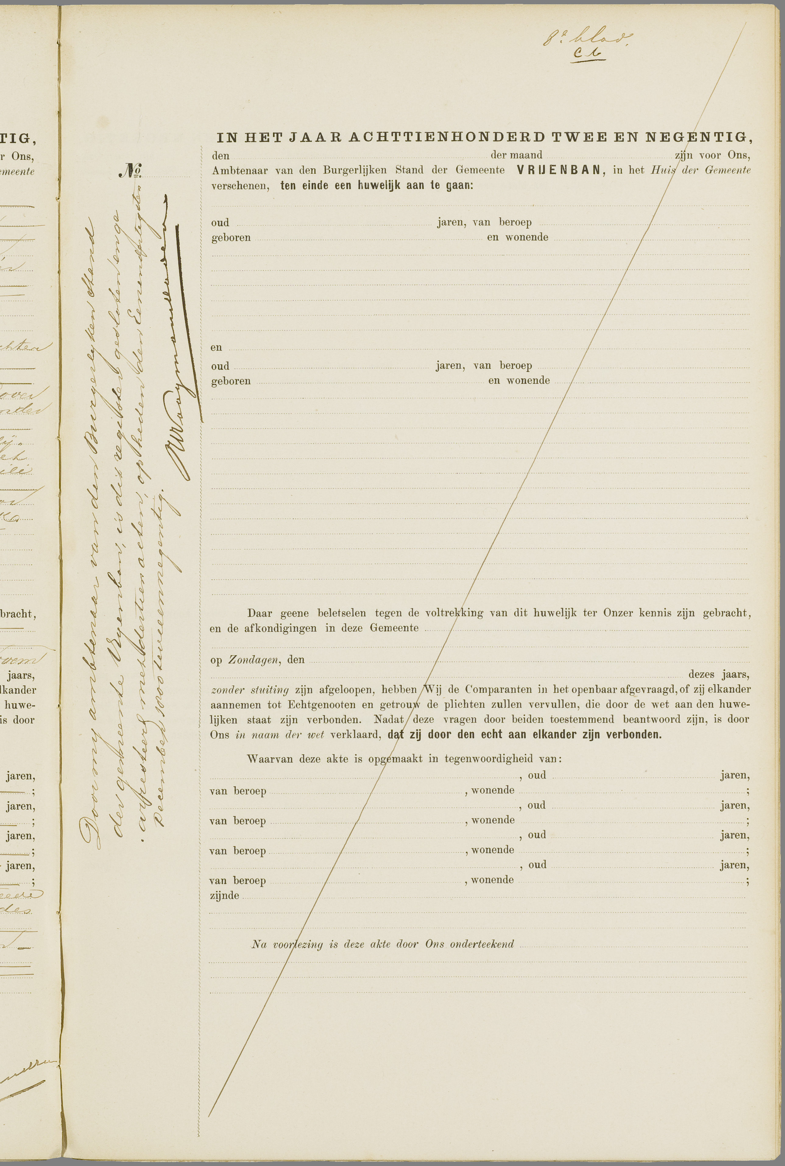 Scan 173 uit het bronpakket: Vrijenban: huwelijk en echtscheiding 1883–1892