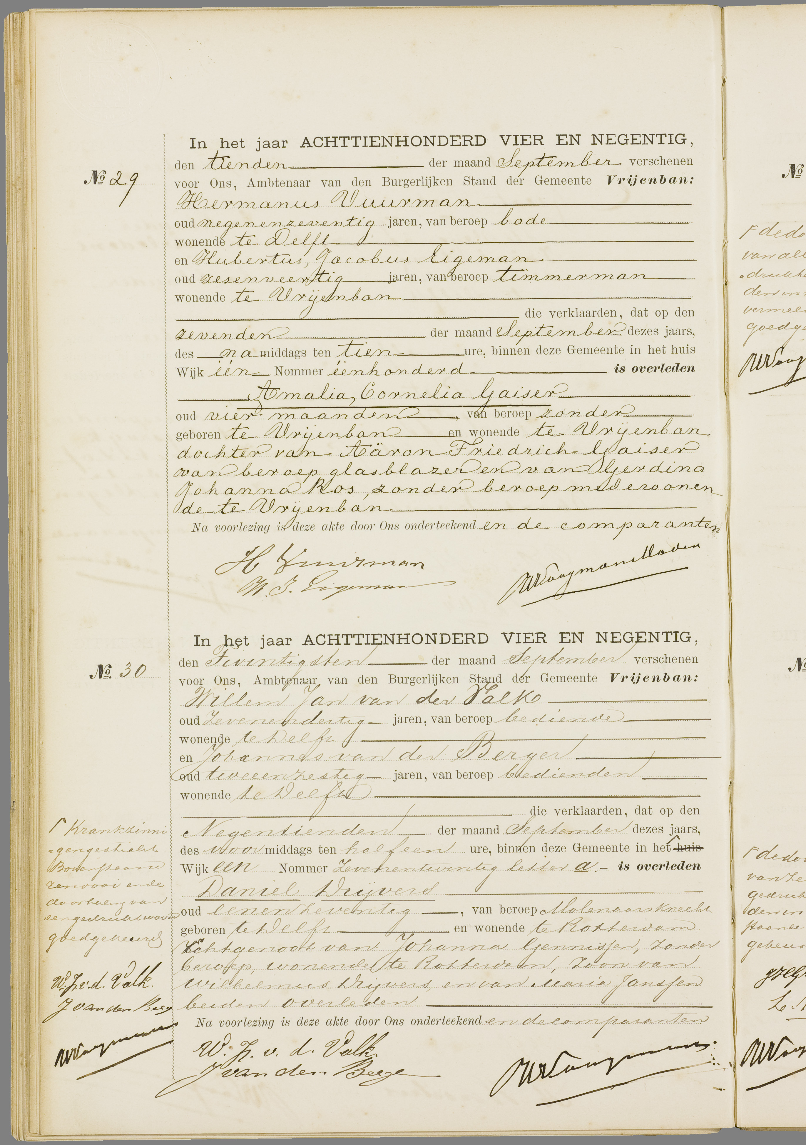 Scan 43 uit het bronpakket: Vrijenban: overlijdensakten 1893–1902