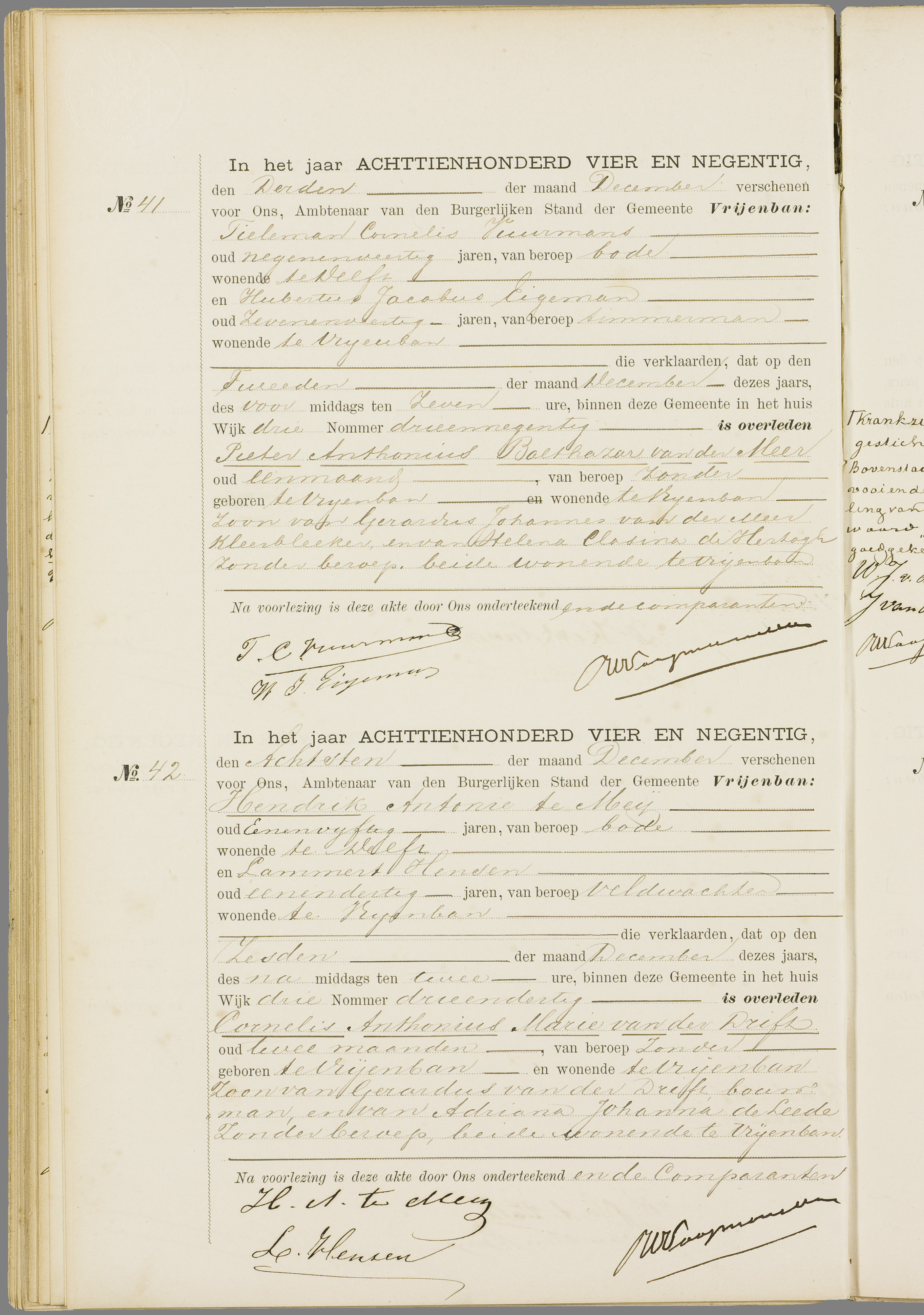 Scan 49 uit het bronpakket: Vrijenban: overlijdensakten 1893–1902