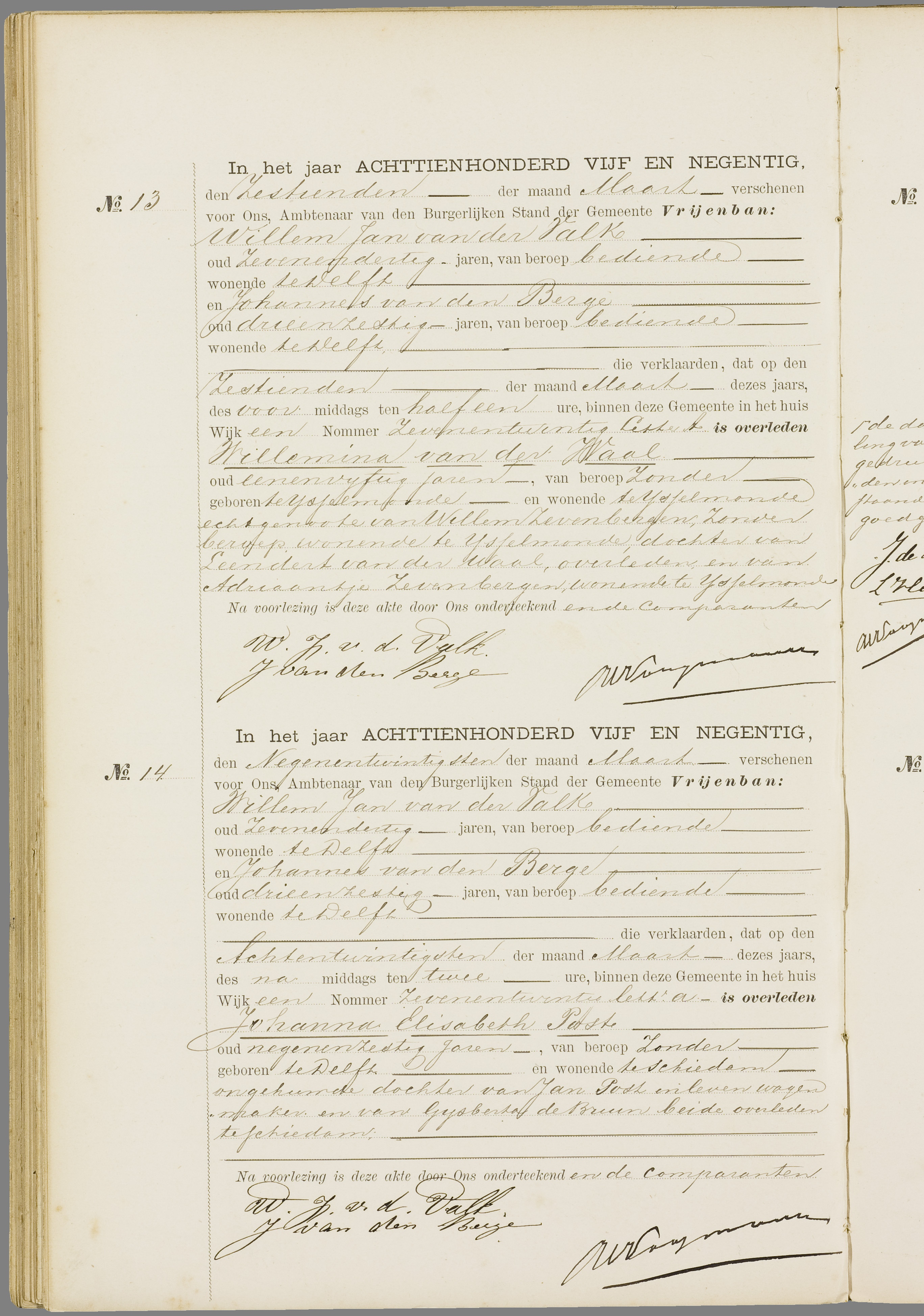 Scan 65 uit het bronpakket: Vrijenban: overlijdensakten 1893–1902