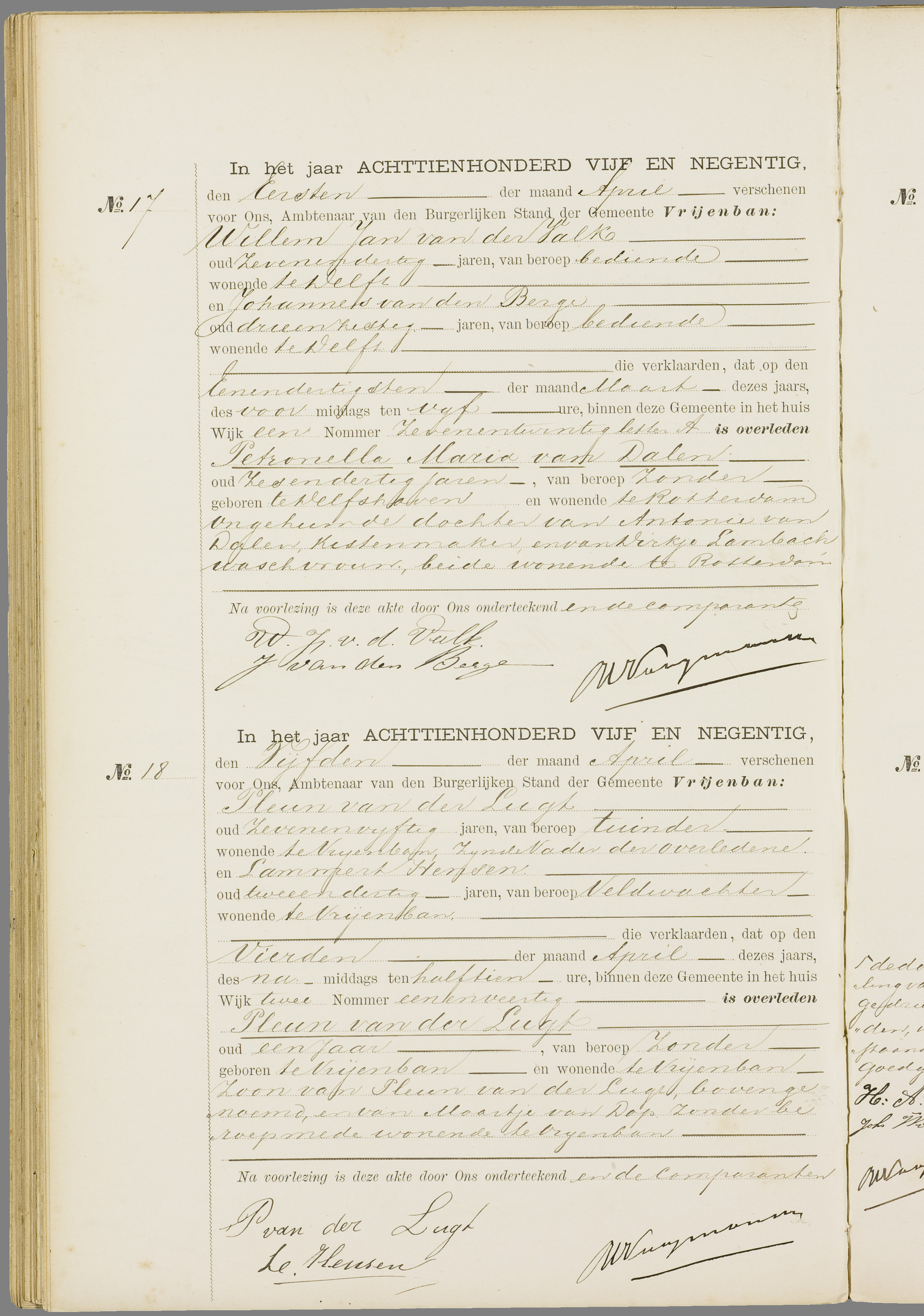 Scan 67 uit het bronpakket: Vrijenban: overlijdensakten 1893–1902