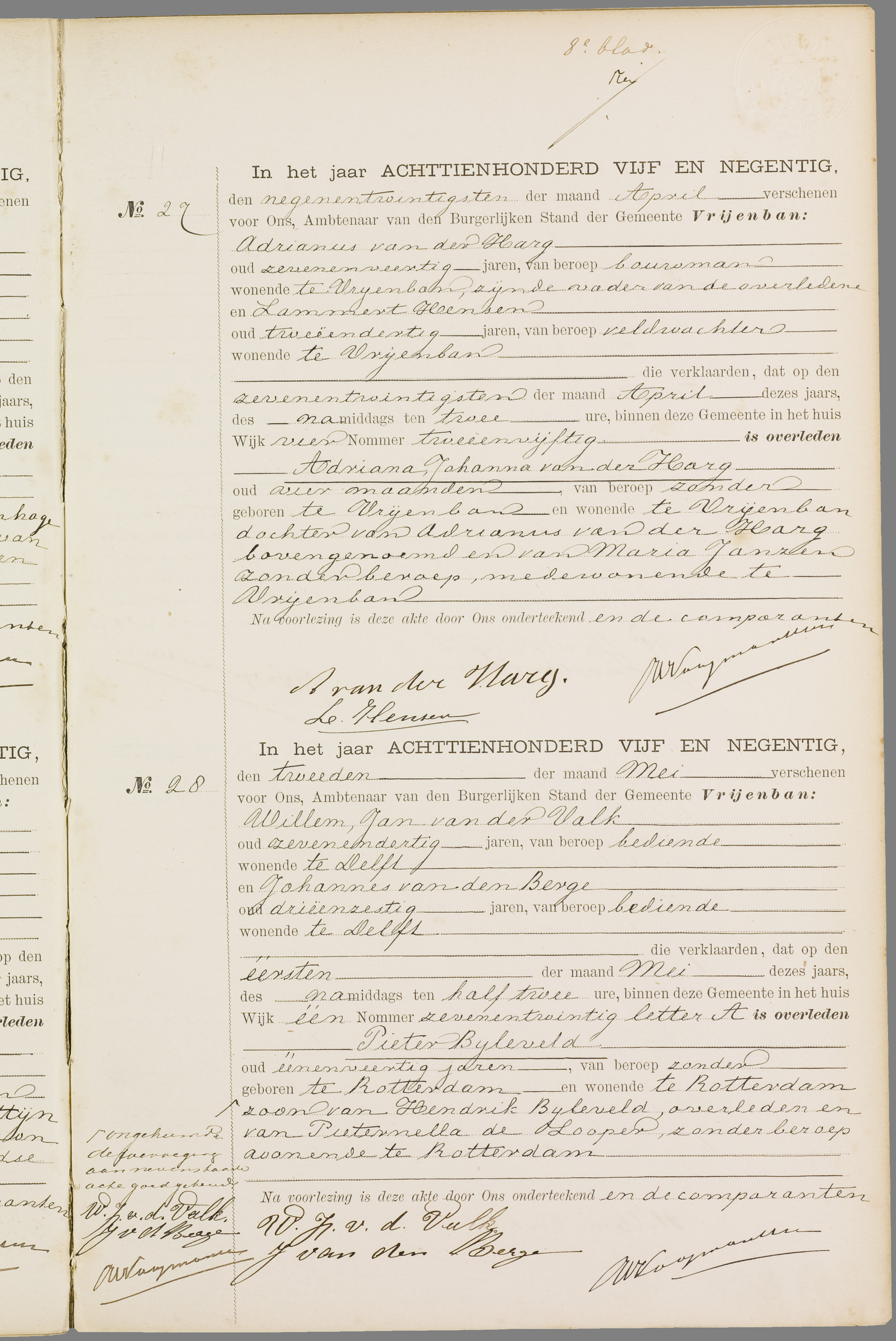 Scan 72 uit het bronpakket: Vrijenban: overlijdensakten 1893–1902