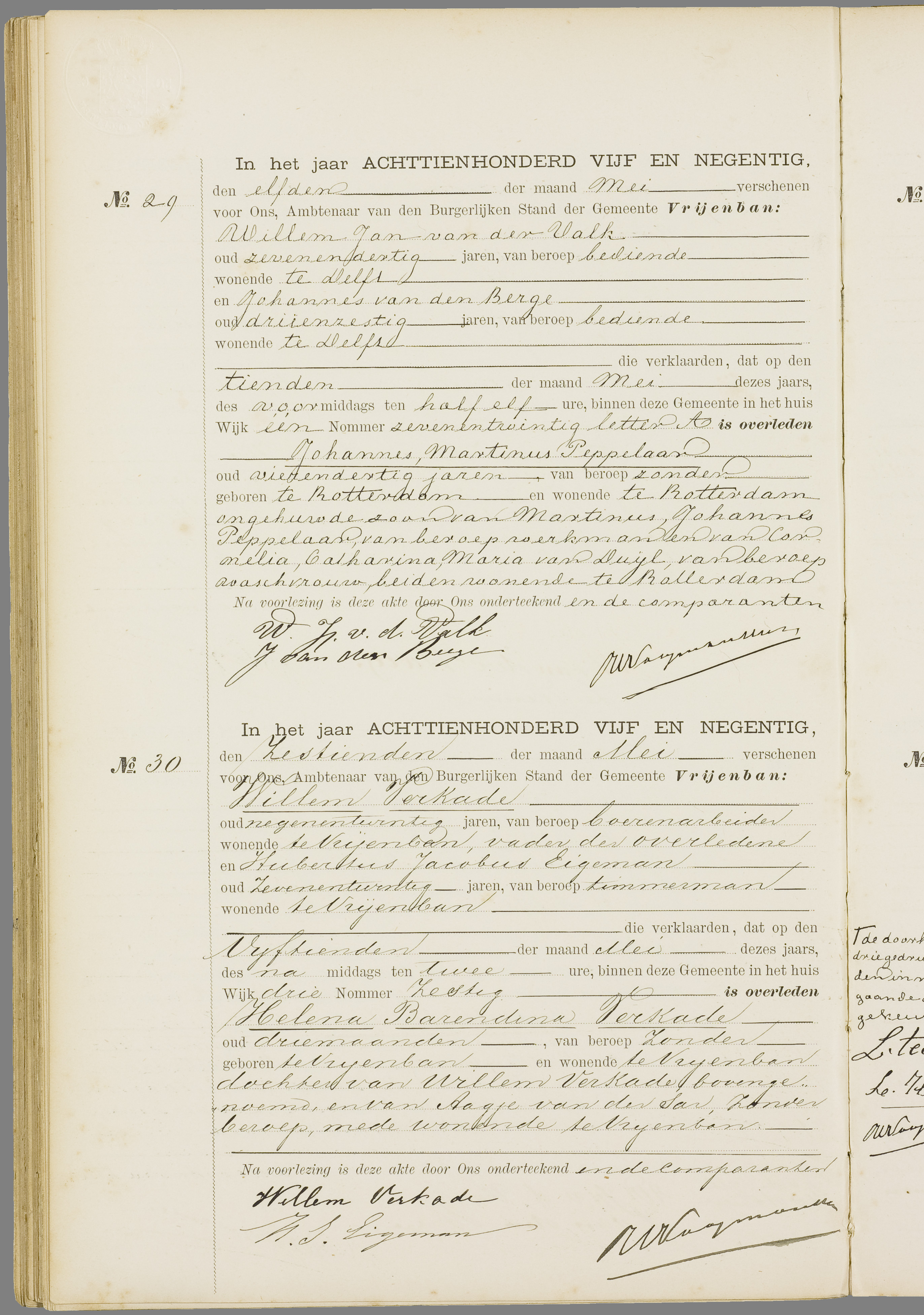 Scan 73 uit het bronpakket: Vrijenban: overlijdensakten 1893–1902