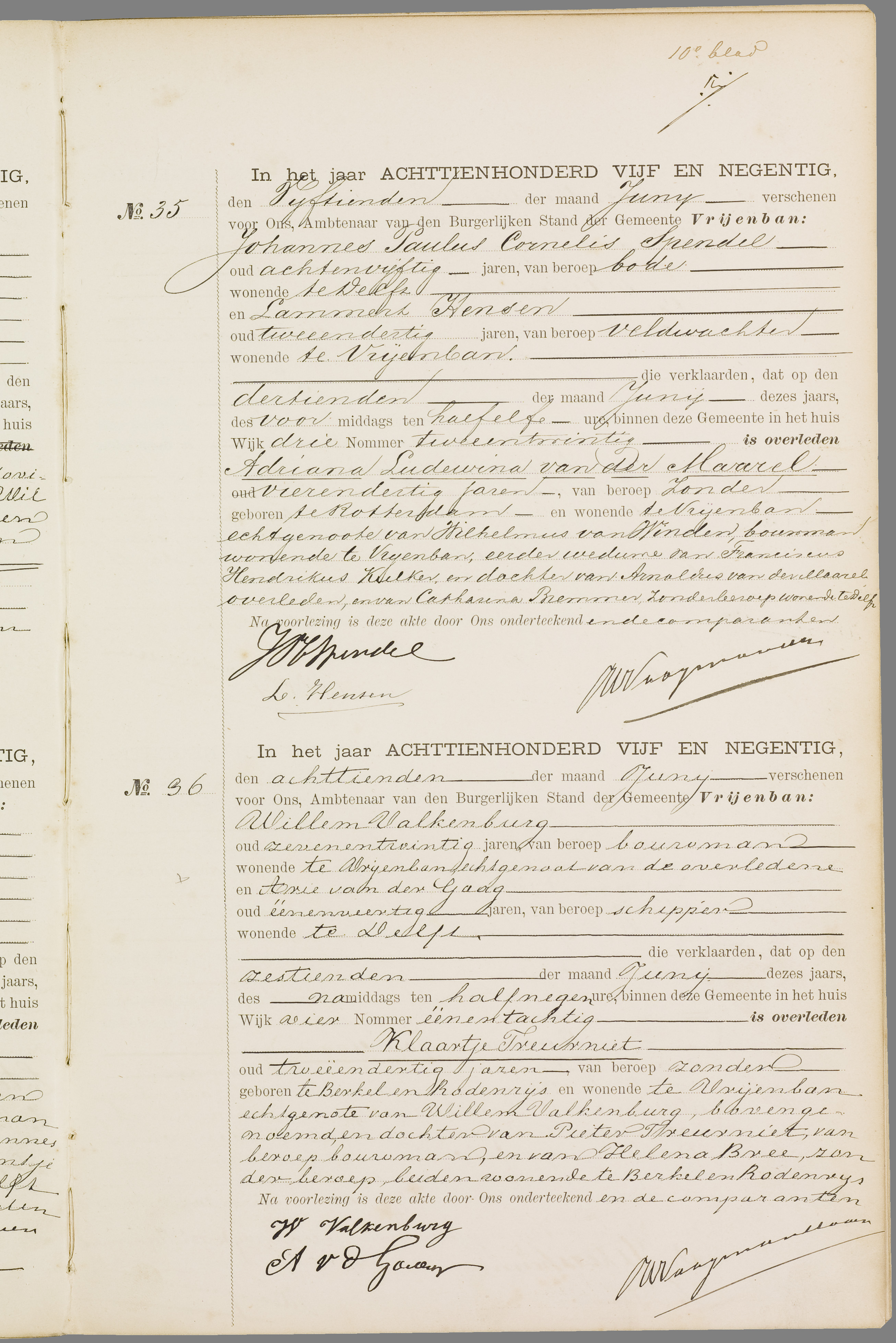 Scan 76 uit het bronpakket: Vrijenban: overlijdensakten 1893–1902
