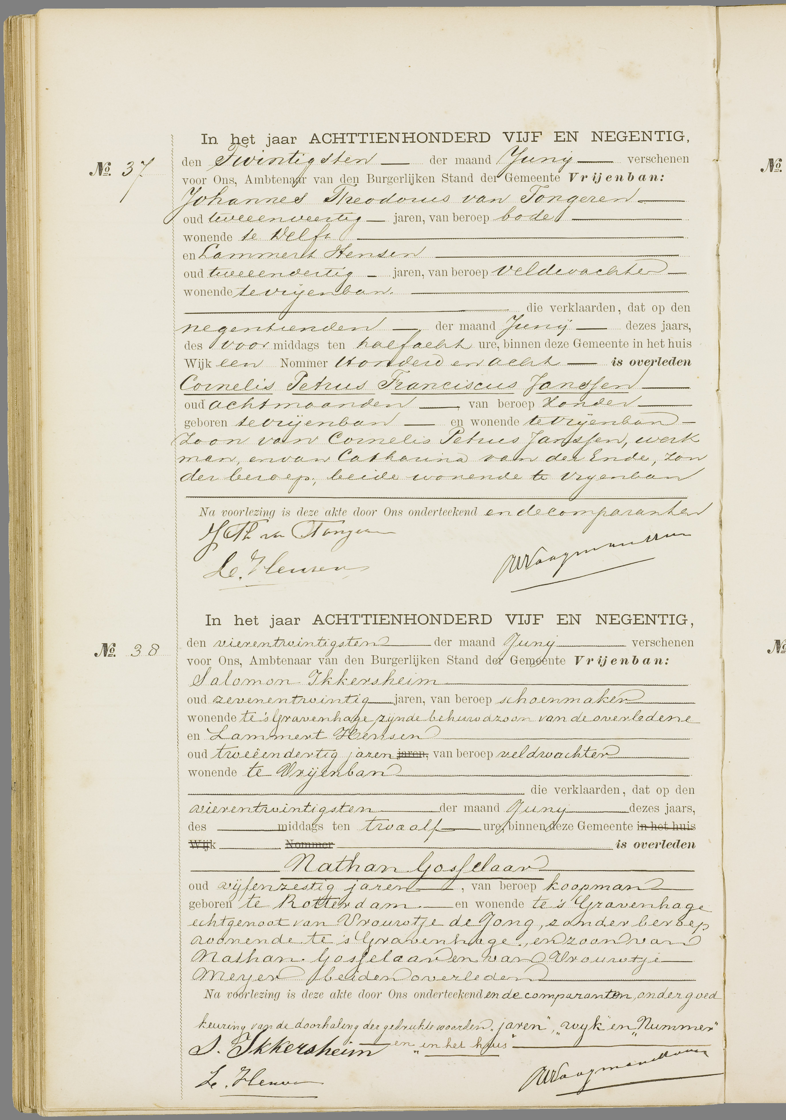 Scan 77 uit het bronpakket: Vrijenban: overlijdensakten 1893–1902
