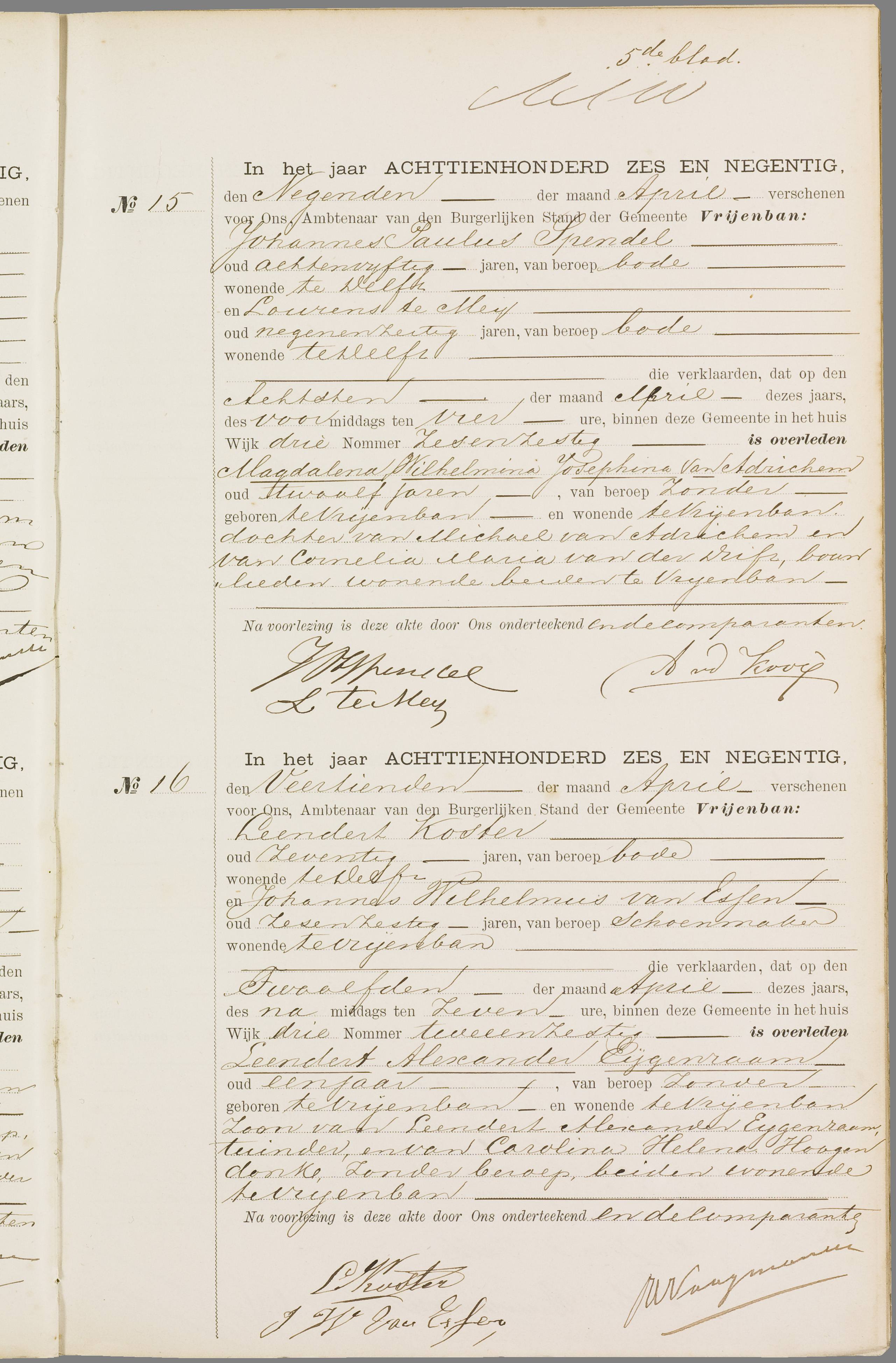 Scan 112 uit het bronpakket: Vrijenban: overlijdensakten 1893–1902