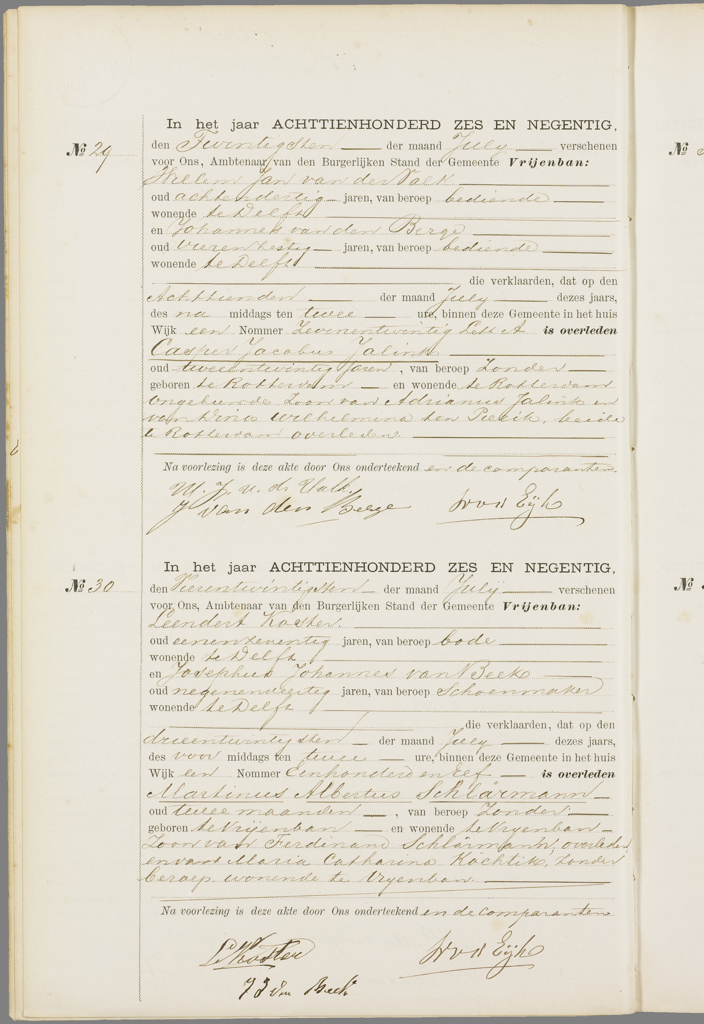Scan 119 uit het bronpakket: Vrijenban: overlijdensakten 1893–1902