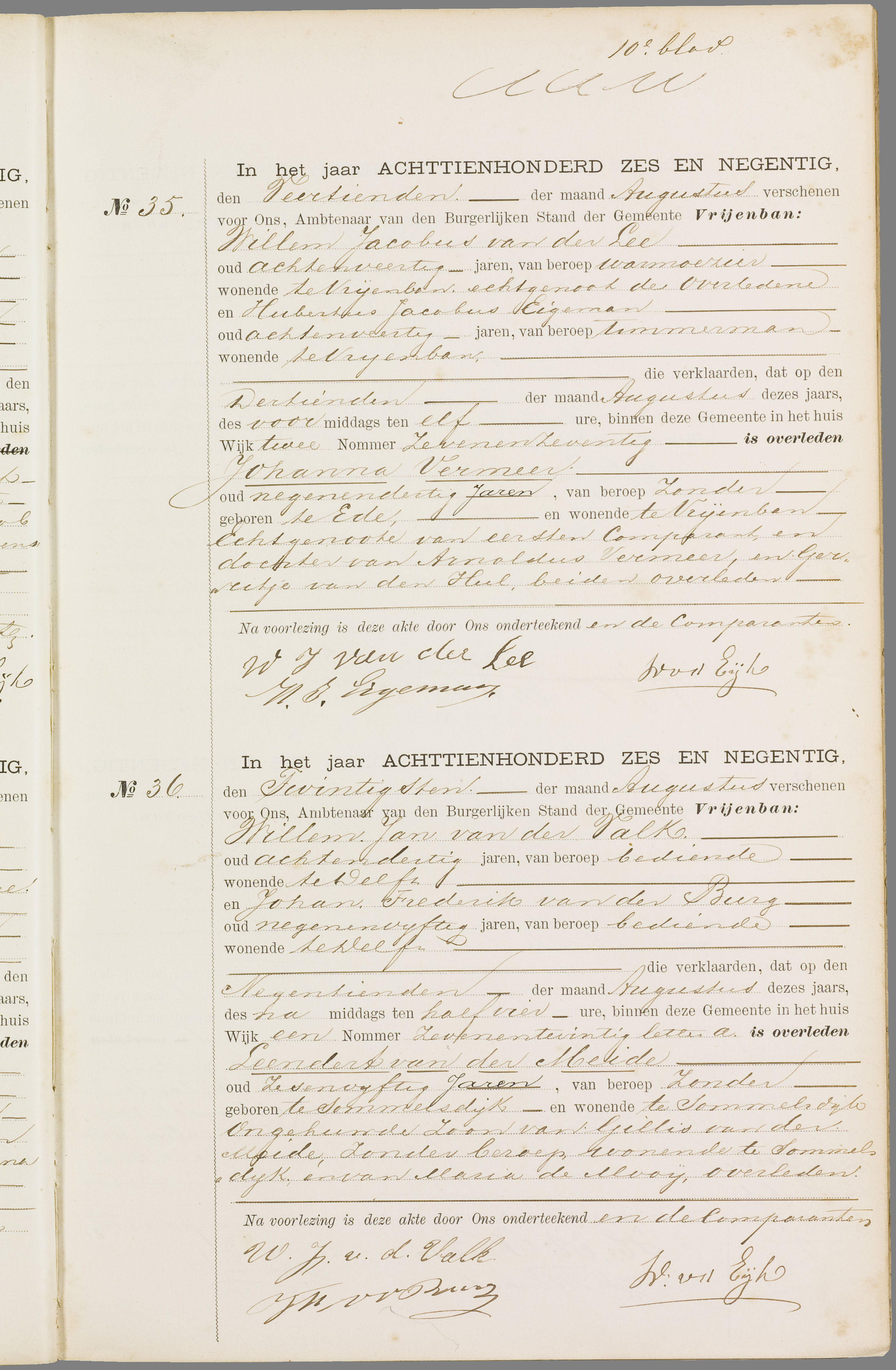 Scan 122 uit het bronpakket: Vrijenban: overlijdensakten 1893–1902