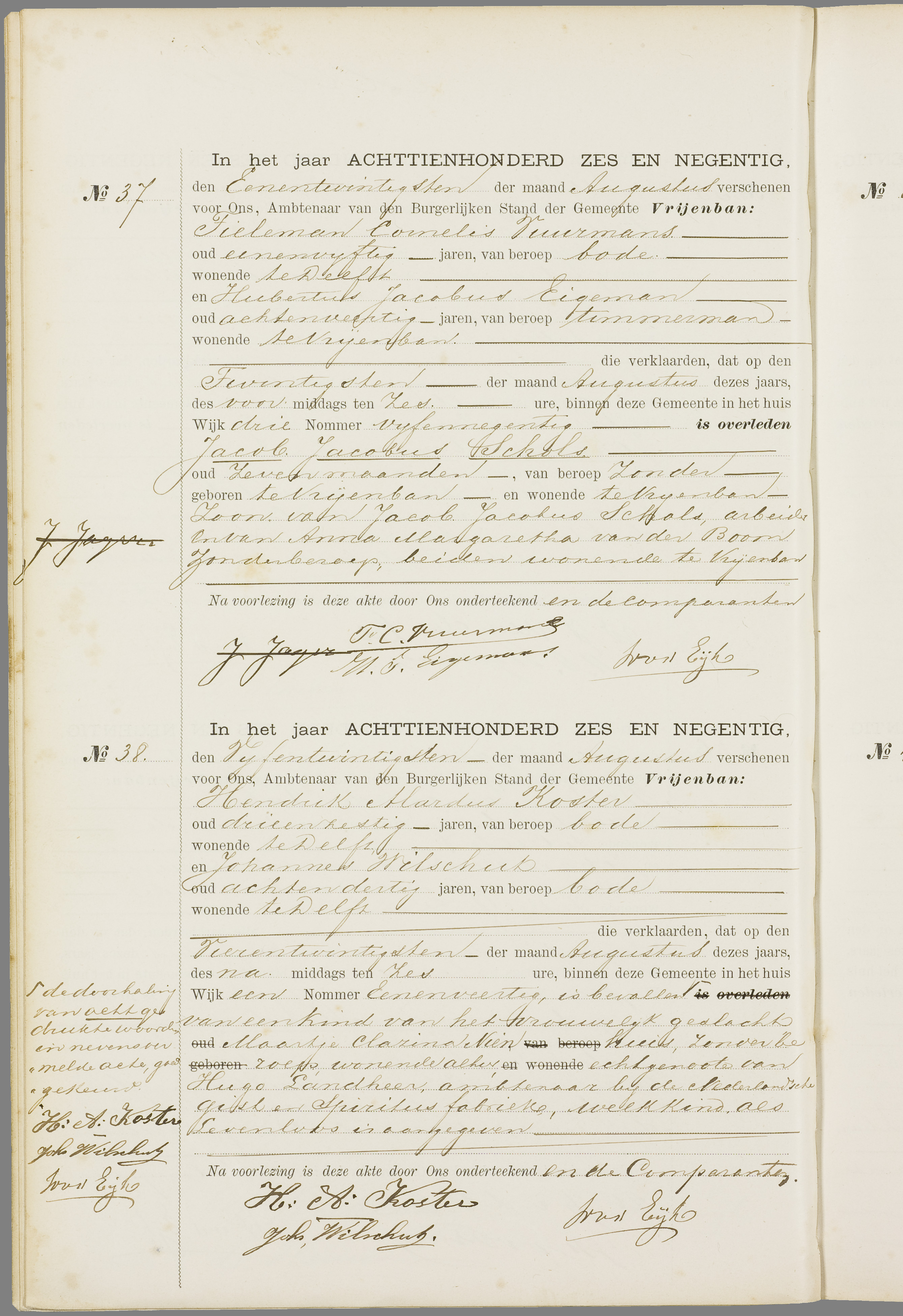 Scan 123 uit het bronpakket: Vrijenban: overlijdensakten 1893–1902