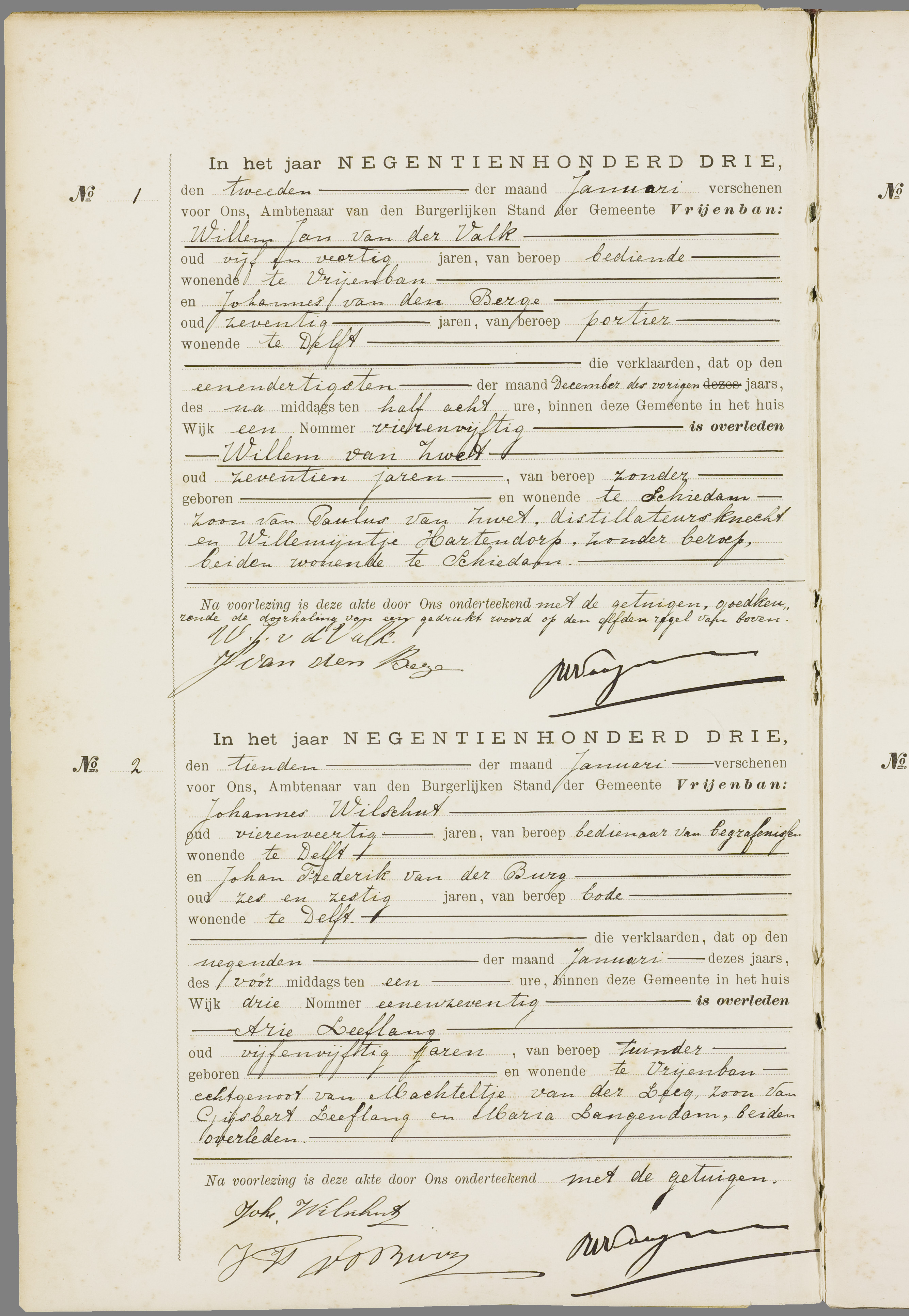 Scan 3 uit het bronpakket: Vrijenban: overlijdensakten 1903–1912