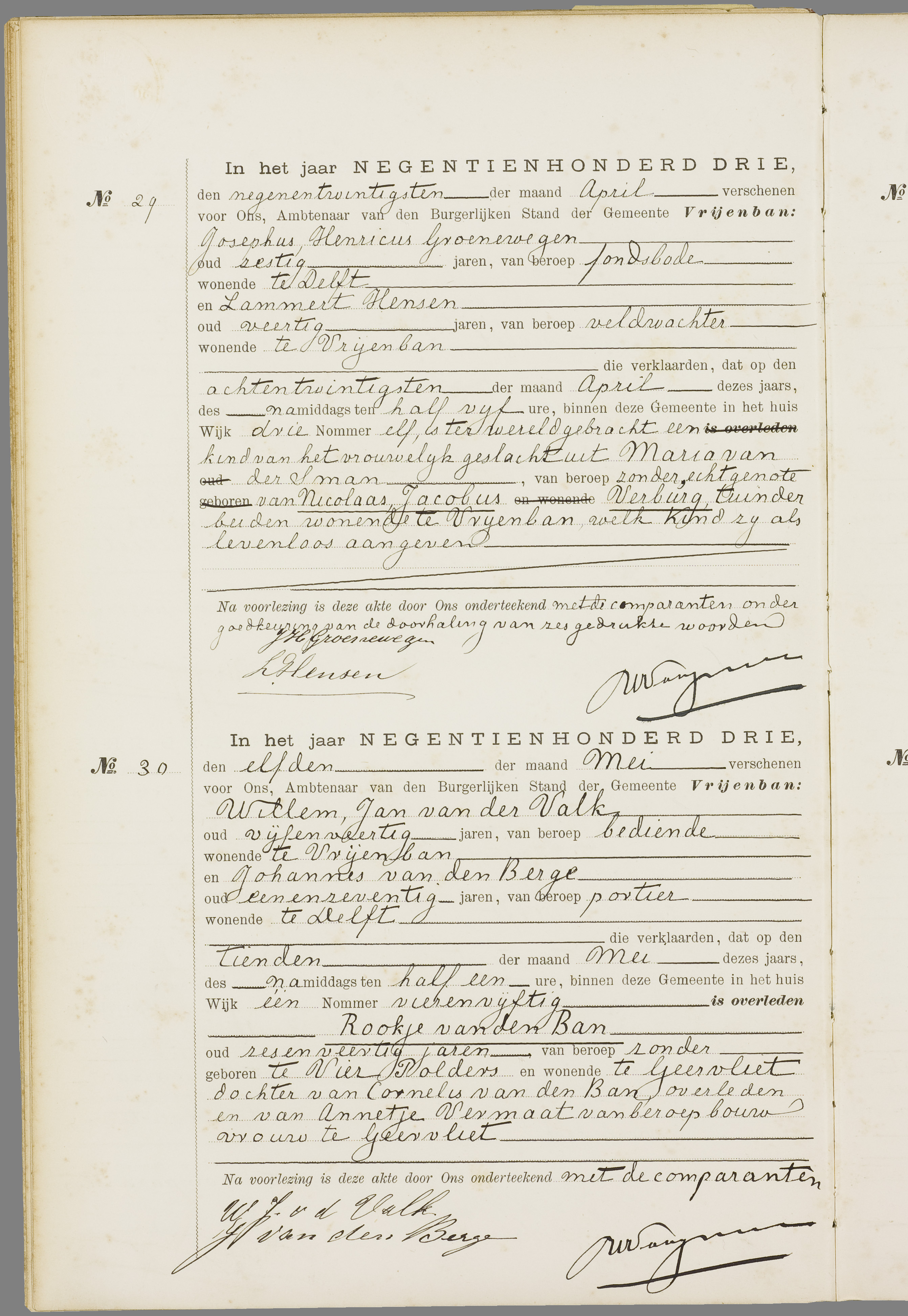 Scan 17 uit het bronpakket: Vrijenban: overlijdensakten 1903–1912