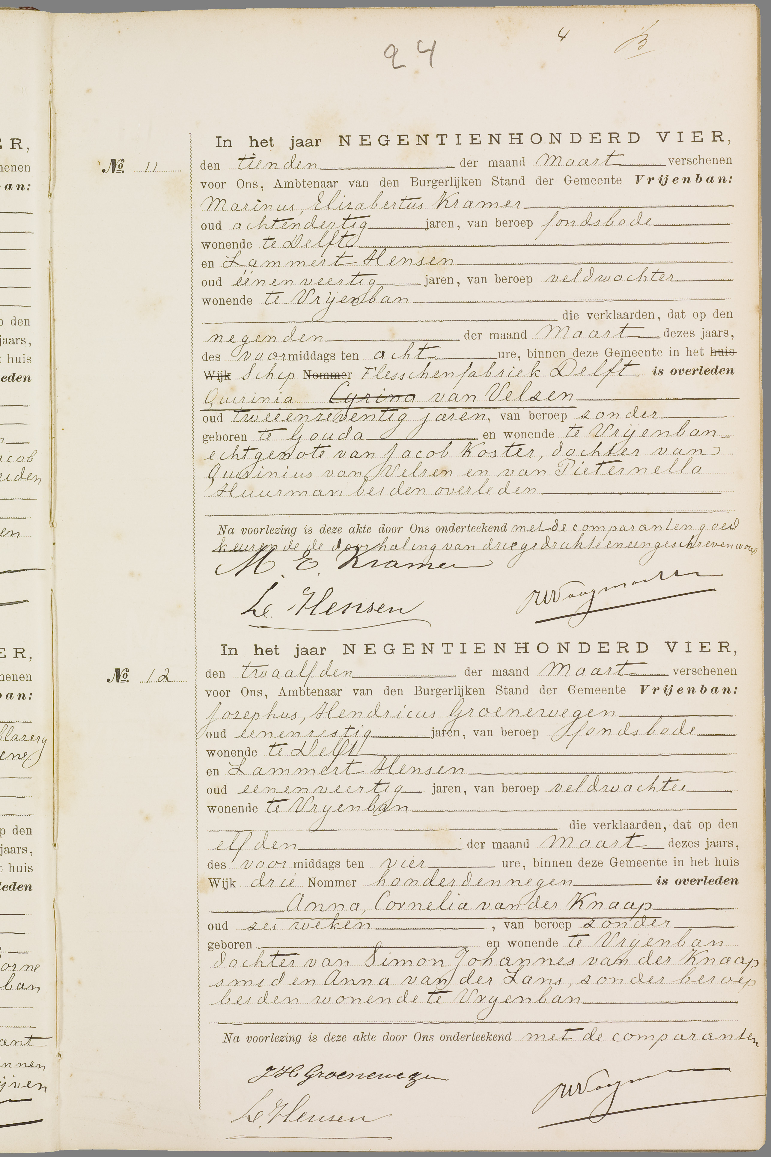 Scan 44 uit het bronpakket: Vrijenban: overlijdensakten 1903–1912