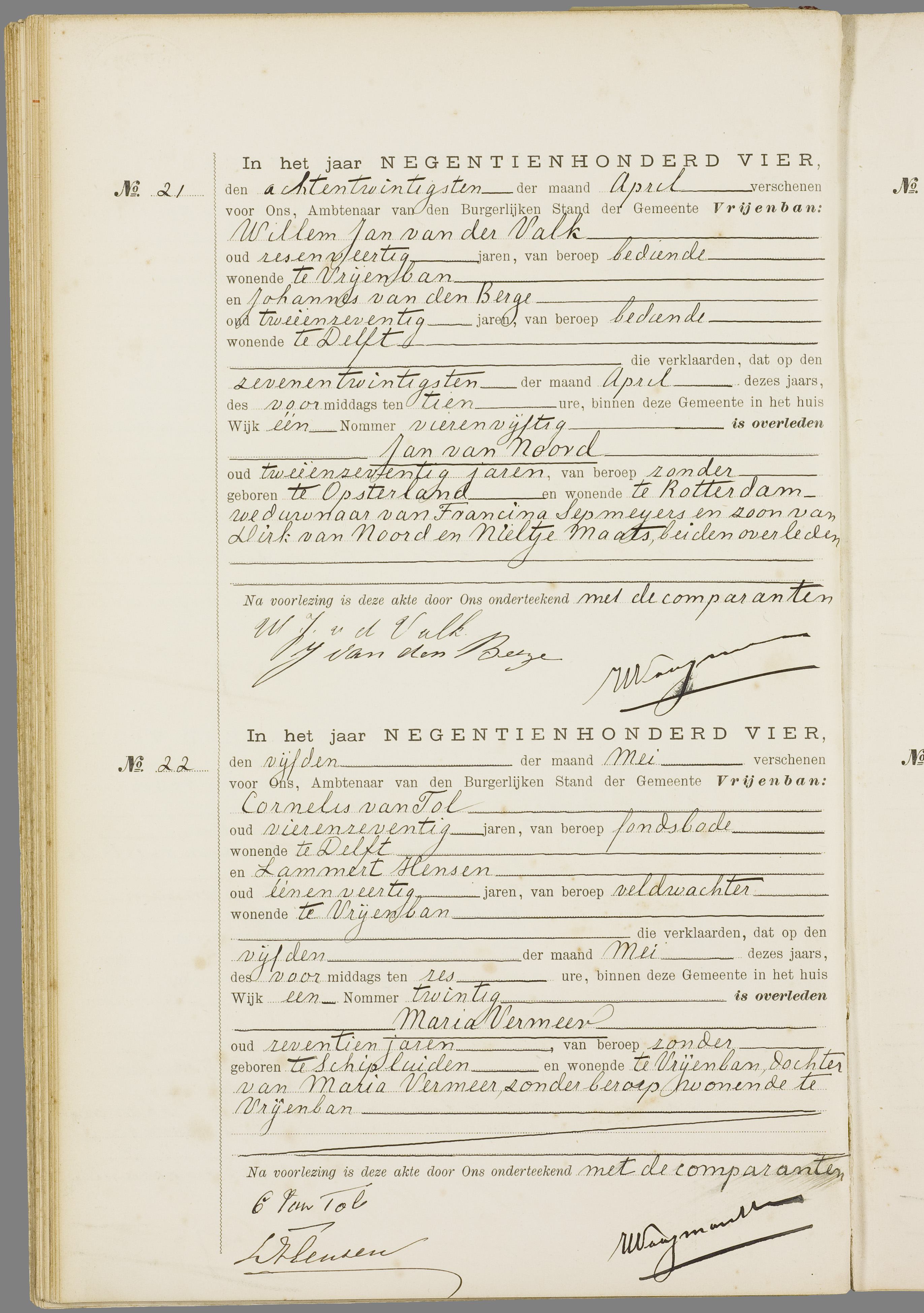 Scan 49 uit het bronpakket: Vrijenban: overlijdensakten 1903–1912