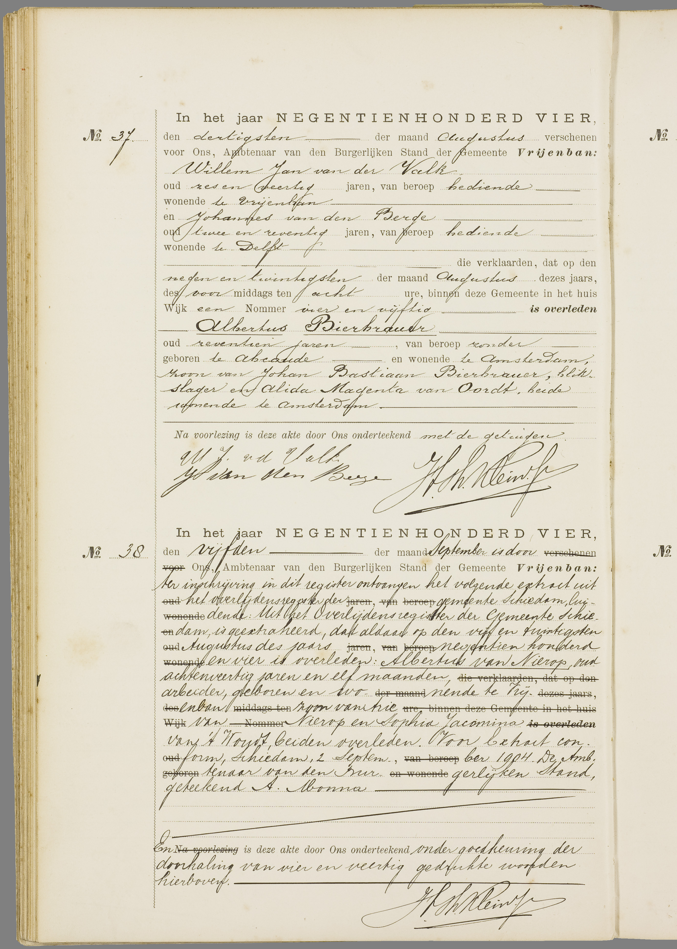 Scan 57 uit het bronpakket: Vrijenban: overlijdensakten 1903–1912