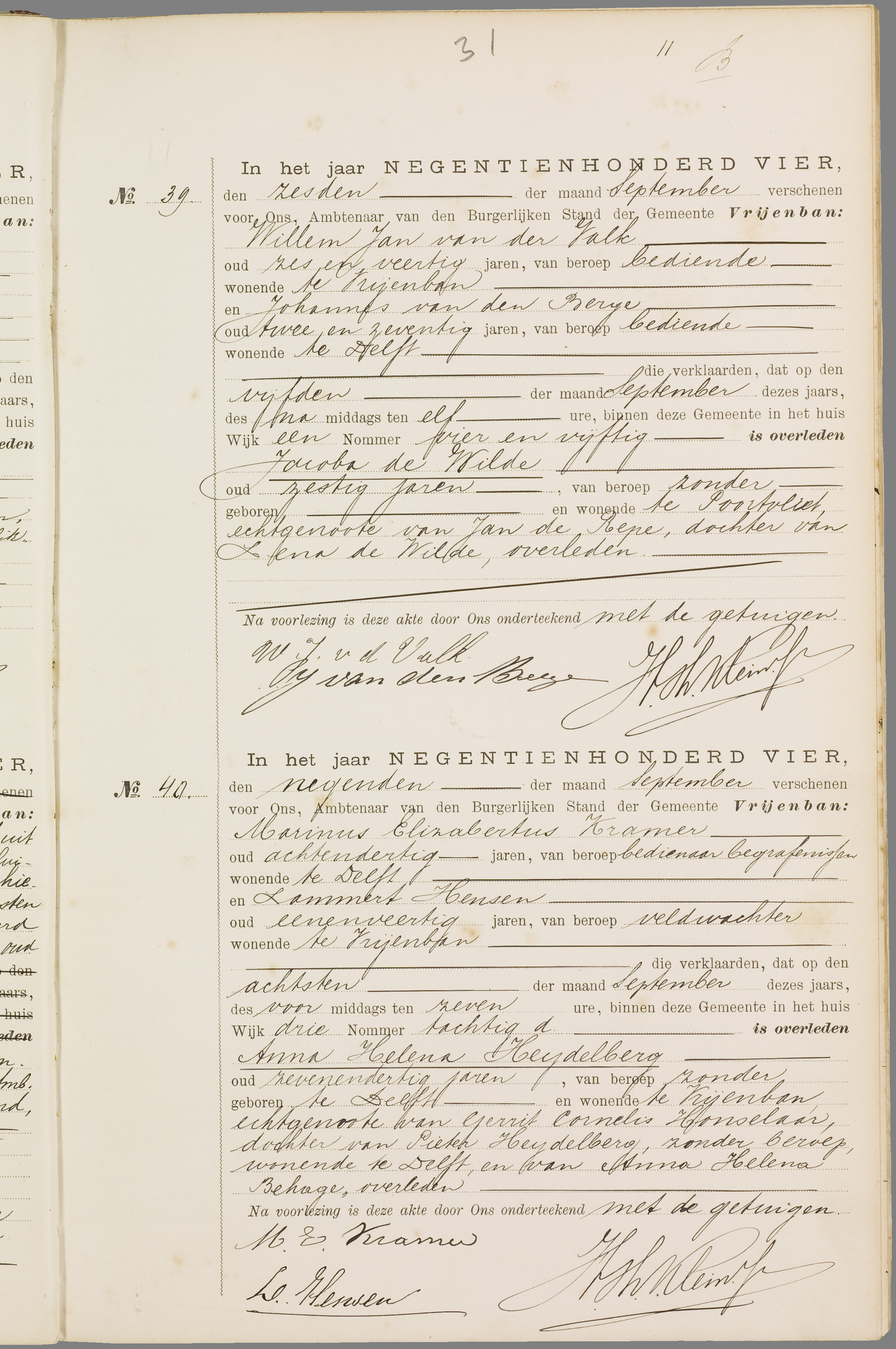 Scan 58 uit het bronpakket: Vrijenban: overlijdensakten 1903–1912