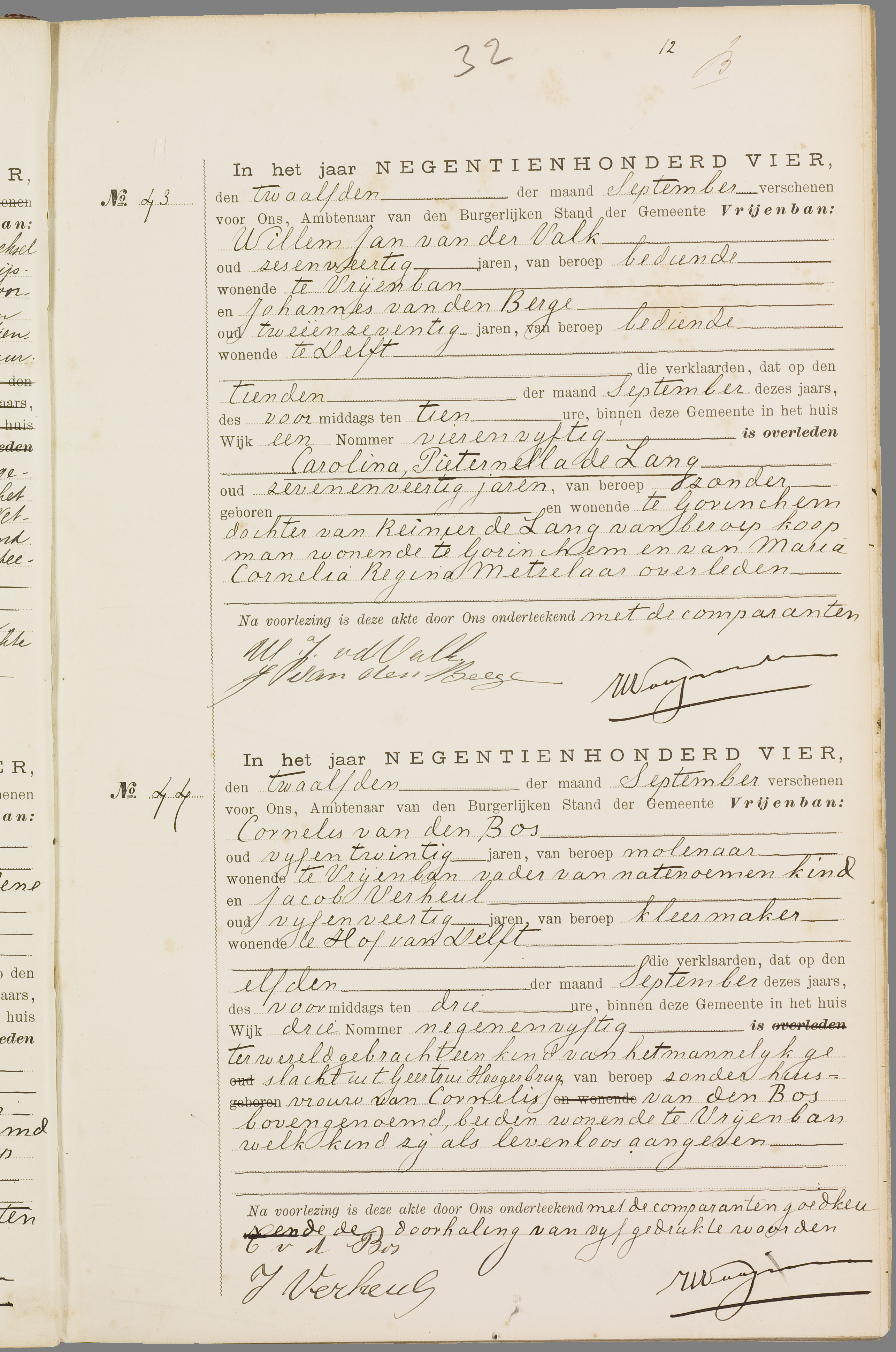 Scan 60 uit het bronpakket: Vrijenban: overlijdensakten 1903–1912