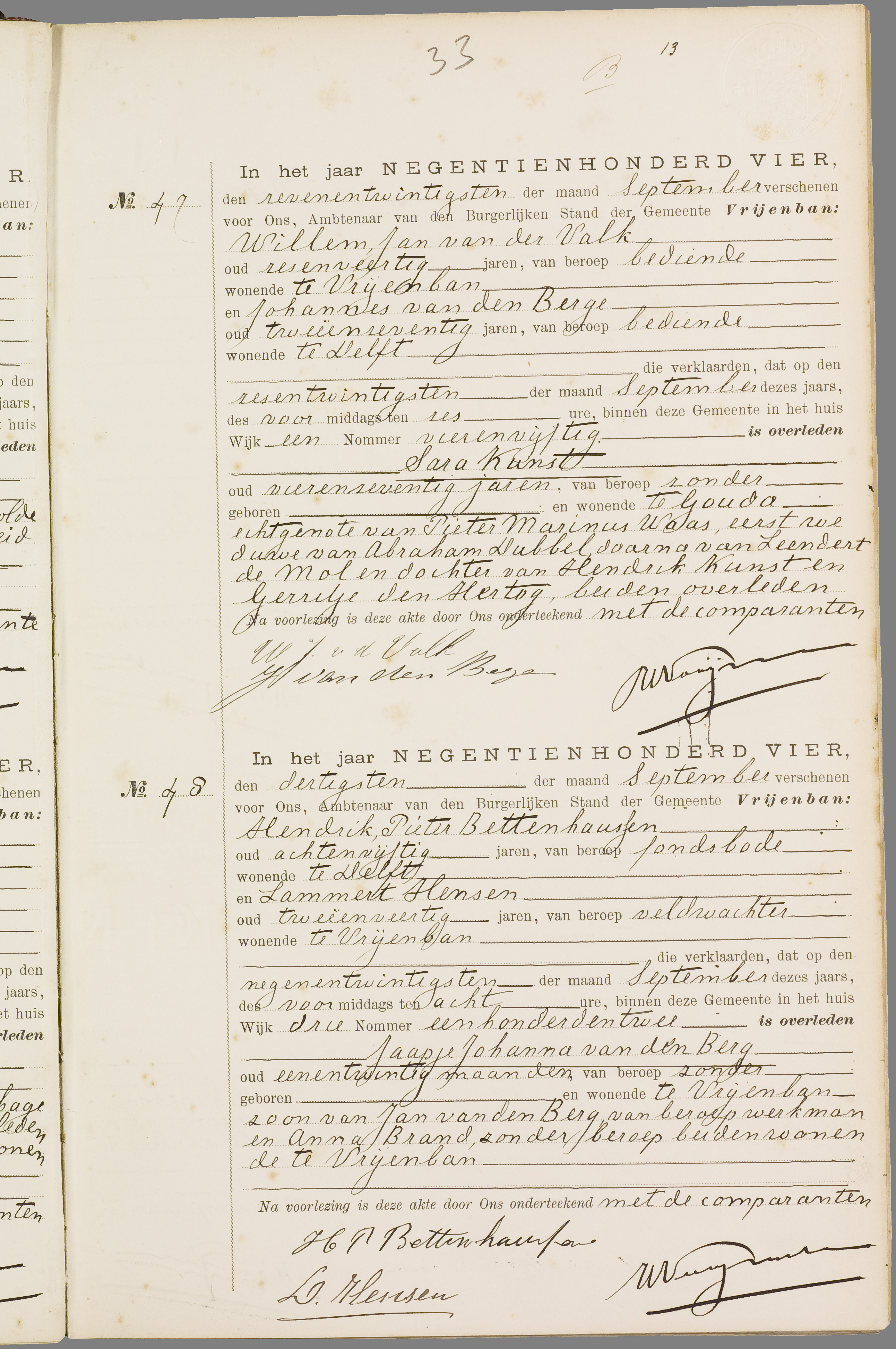 Scan 62 uit het bronpakket: Vrijenban: overlijdensakten 1903–1912
