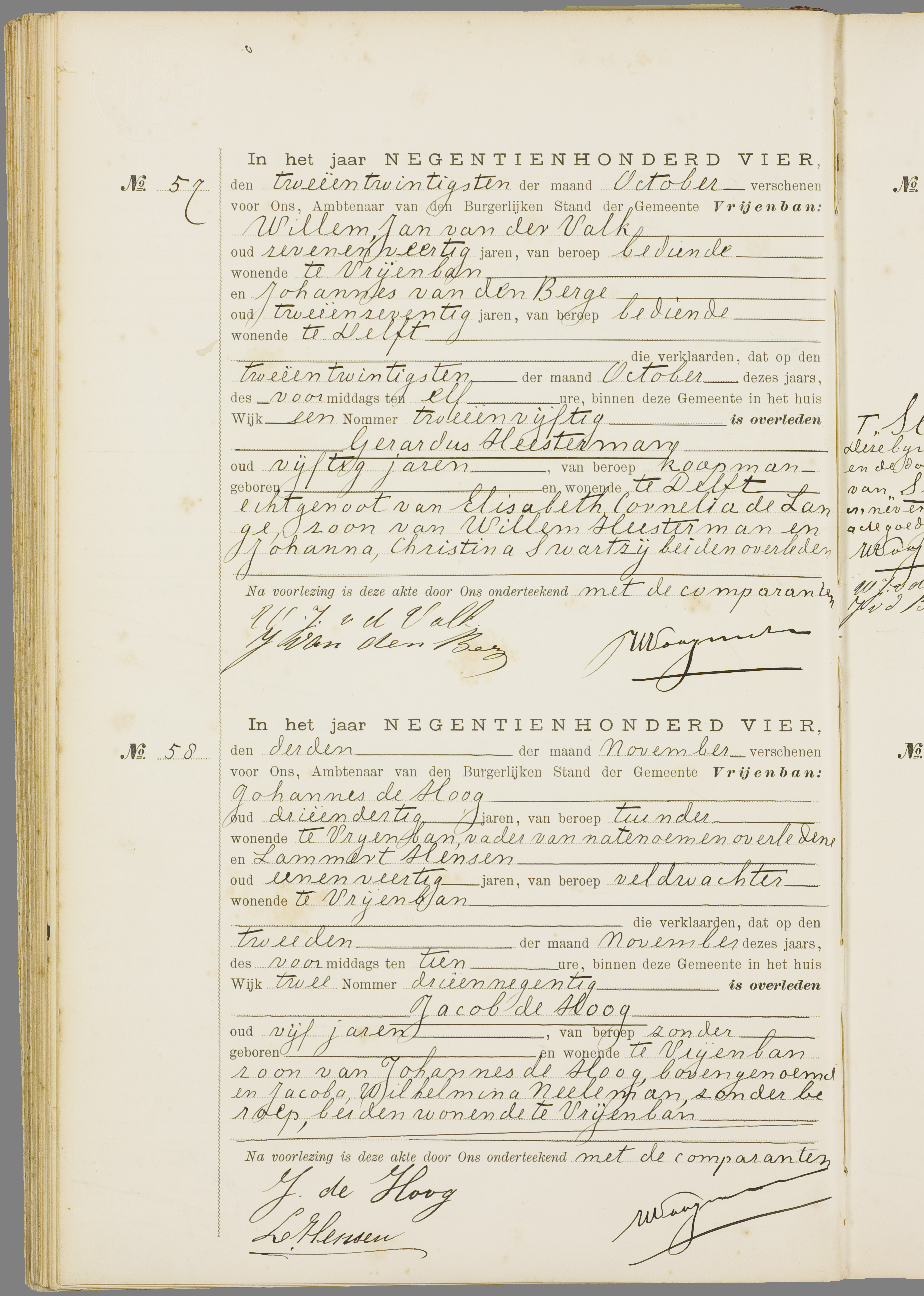 Scan 67 uit het bronpakket: Vrijenban: overlijdensakten 1903–1912