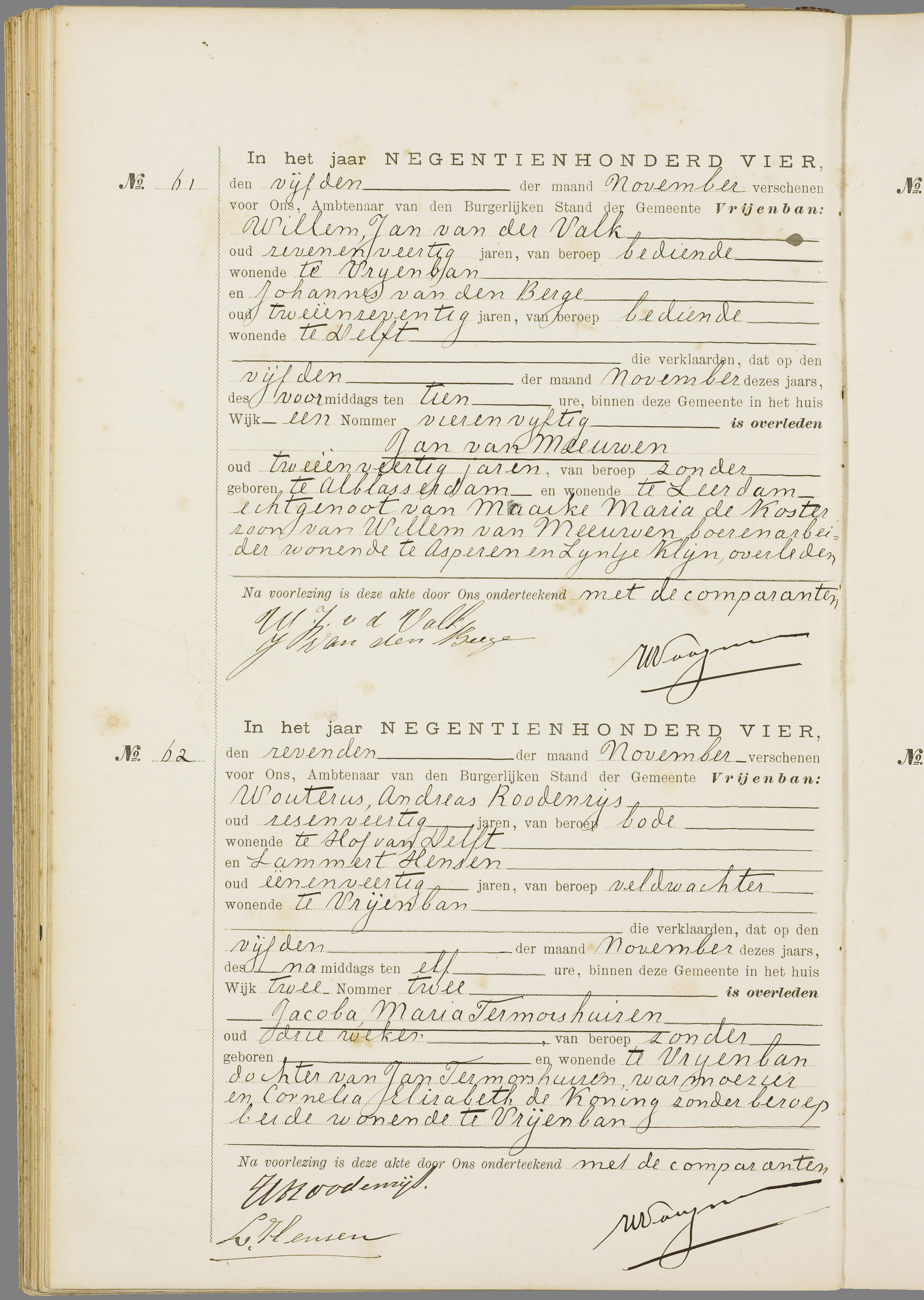 Scan 69 uit het bronpakket: Vrijenban: overlijdensakten 1903–1912