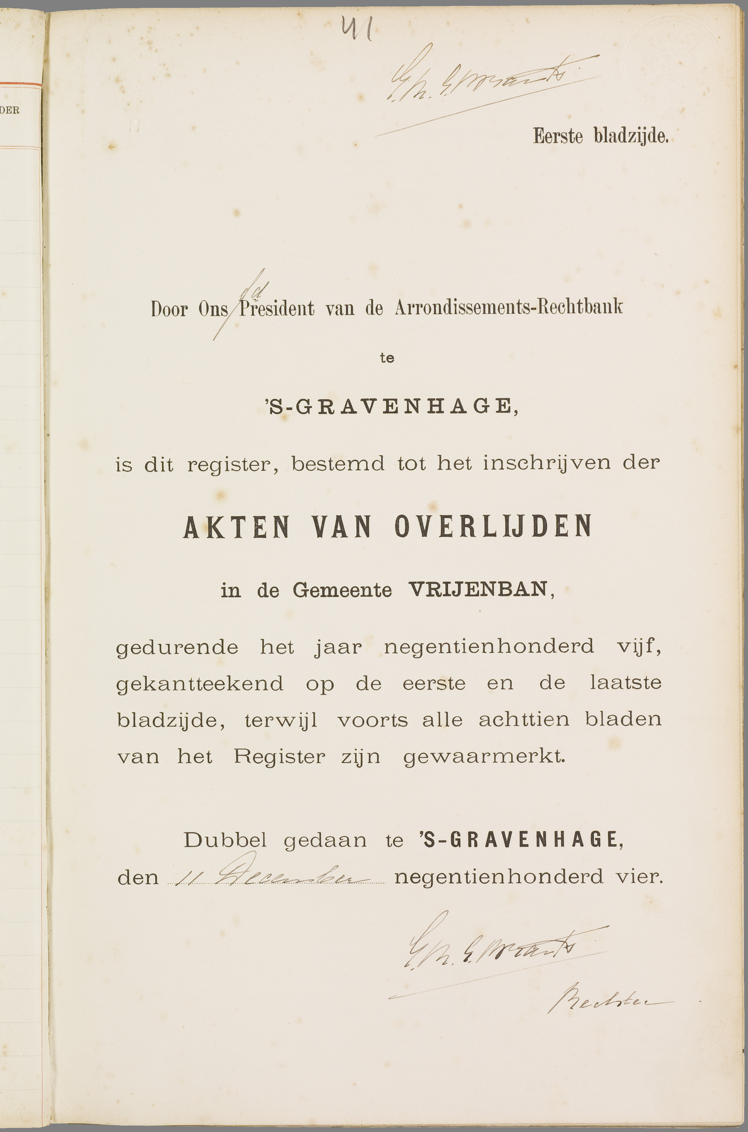 Scan 78 uit het bronpakket: Vrijenban: overlijdensakten 1903–1912