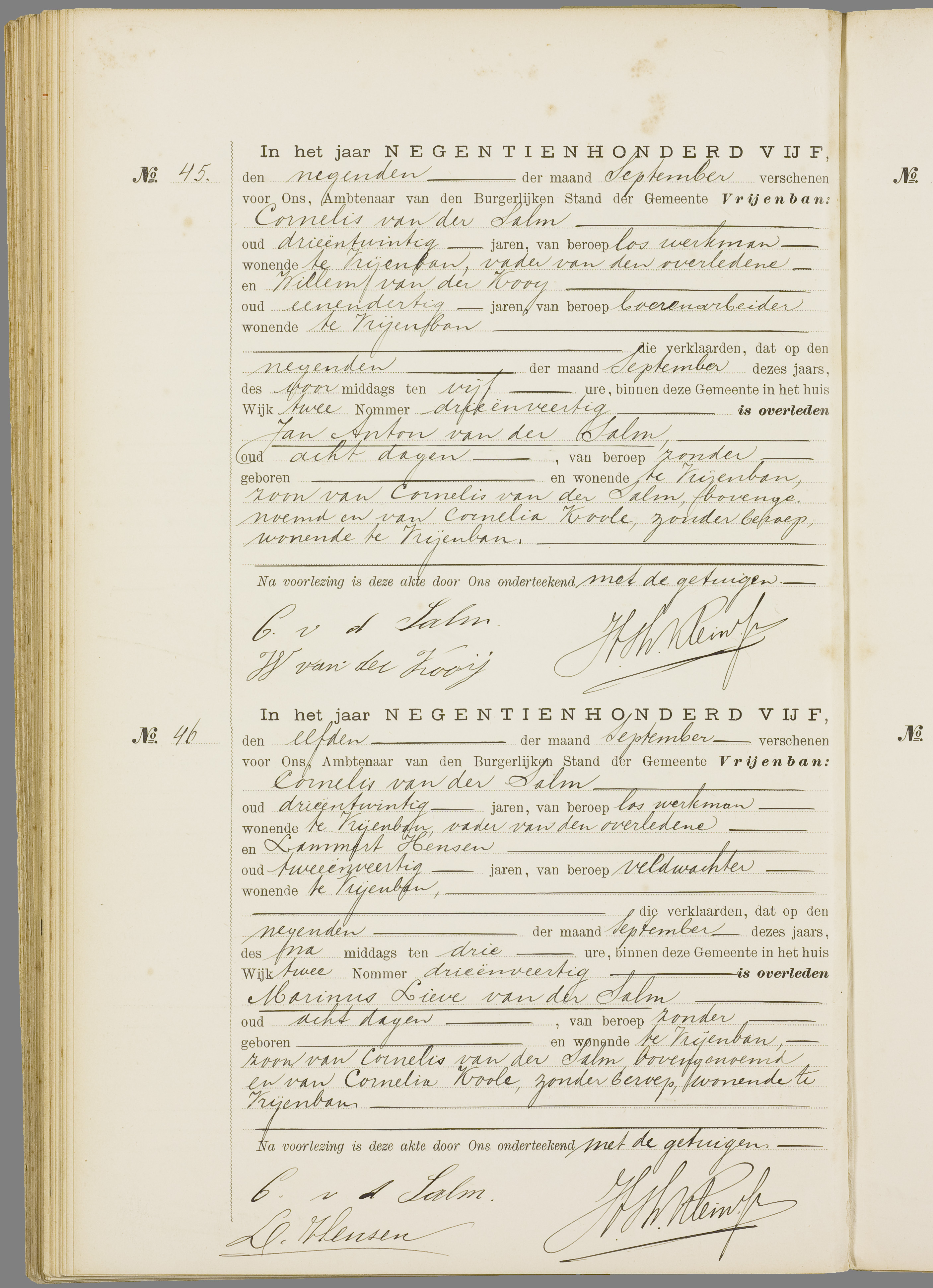 Scan 101 uit het bronpakket: Vrijenban: overlijdensakten 1903–1912