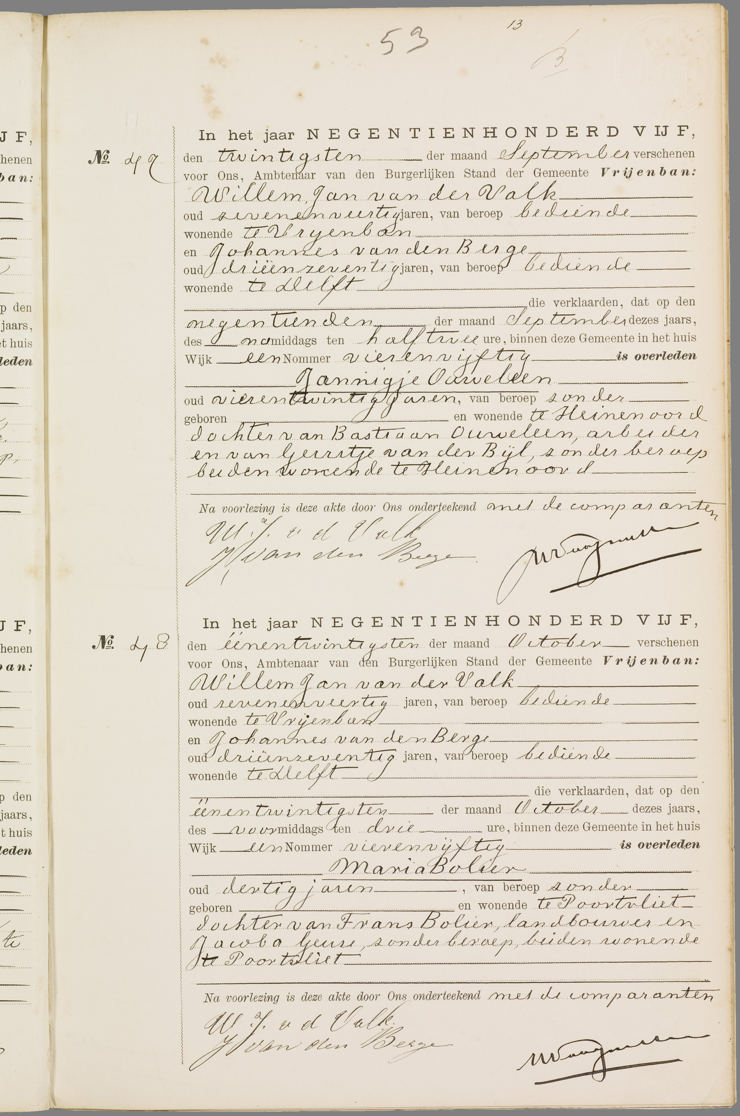 Scan 102 uit het bronpakket: Vrijenban: overlijdensakten 1903–1912