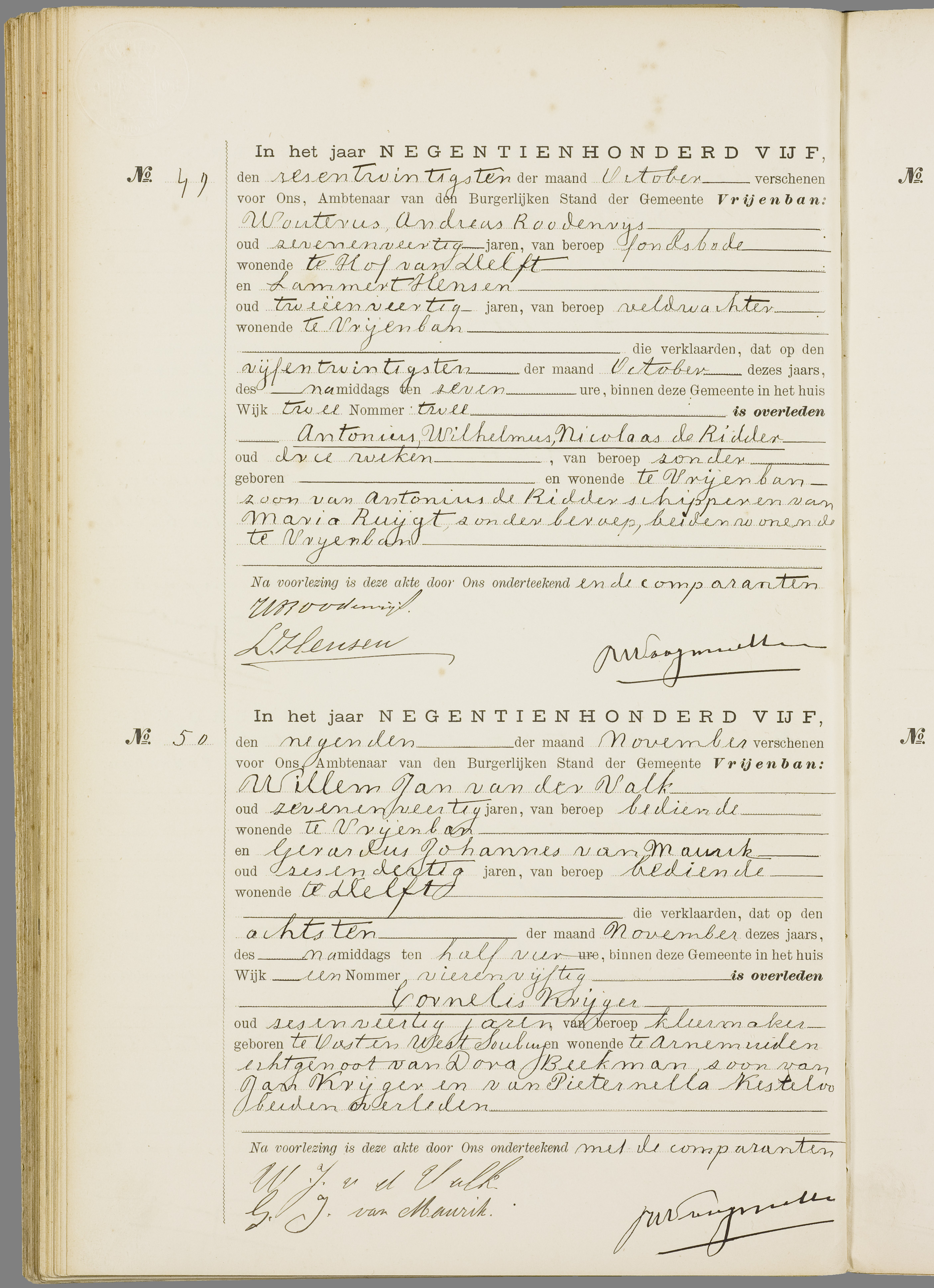 Scan 103 uit het bronpakket: Vrijenban: overlijdensakten 1903–1912