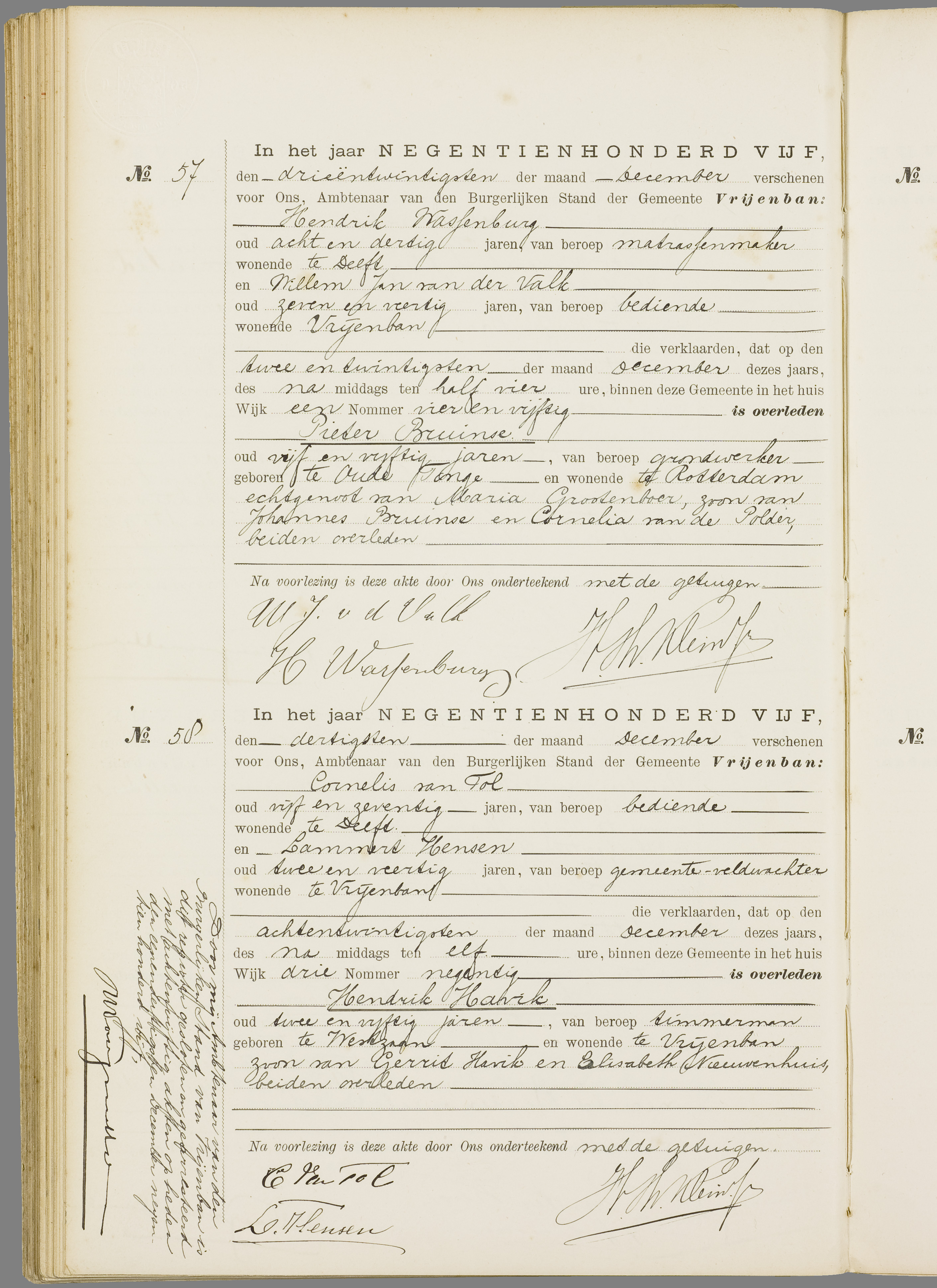 Scan 107 uit het bronpakket: Vrijenban: overlijdensakten 1903–1912
