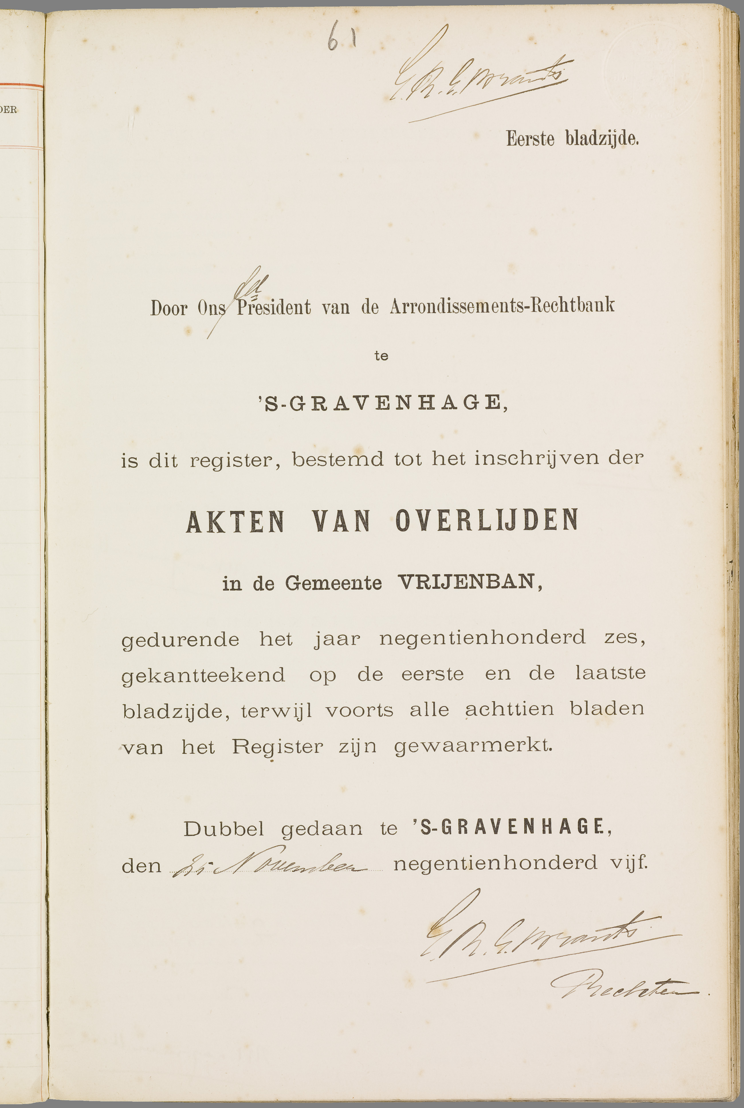 Scan 114 uit het bronpakket: Vrijenban: overlijdensakten 1903–1912
