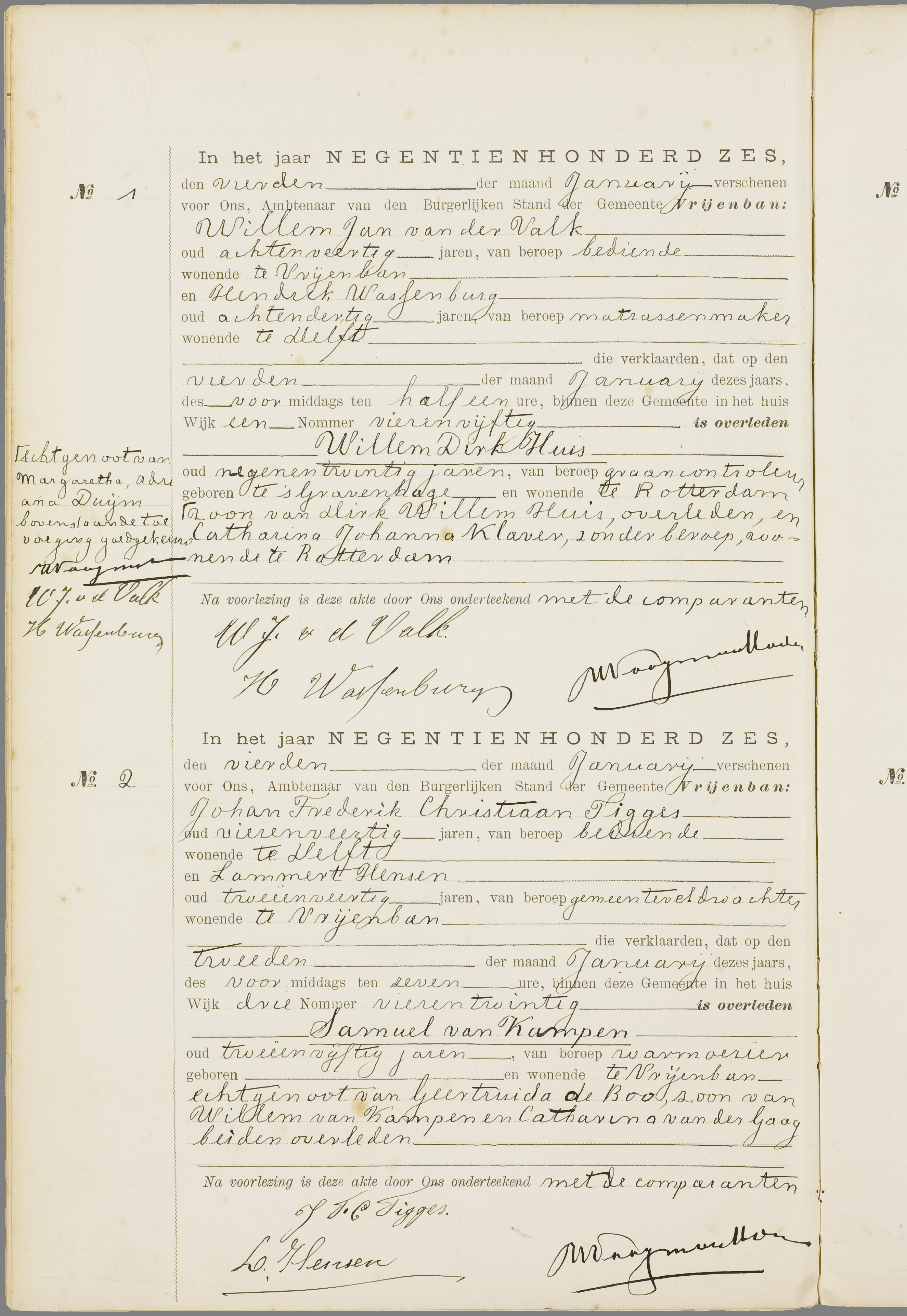 Scan 115 uit het bronpakket: Vrijenban: overlijdensakten 1903–1912