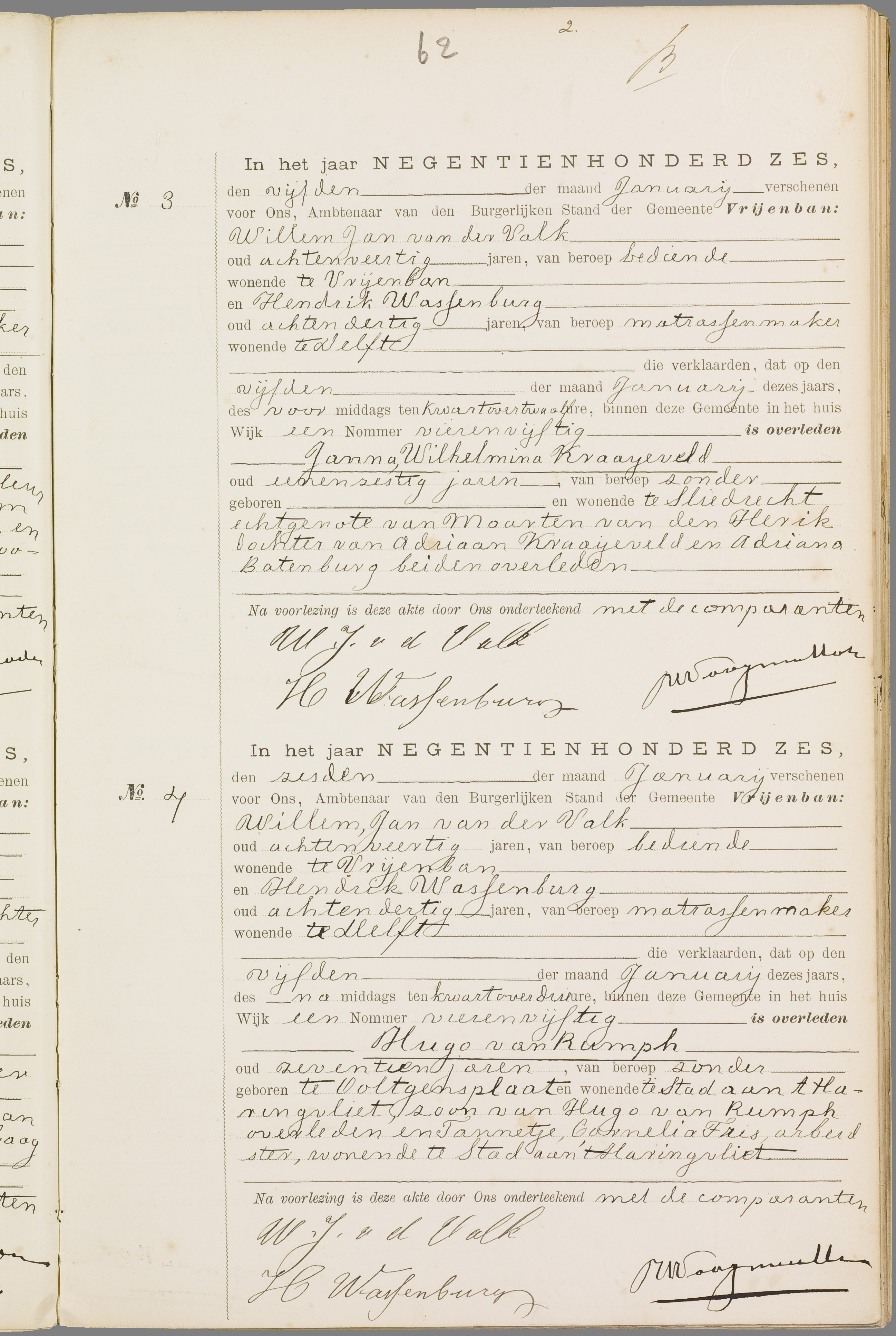 Scan 116 uit het bronpakket: Vrijenban: overlijdensakten 1903–1912