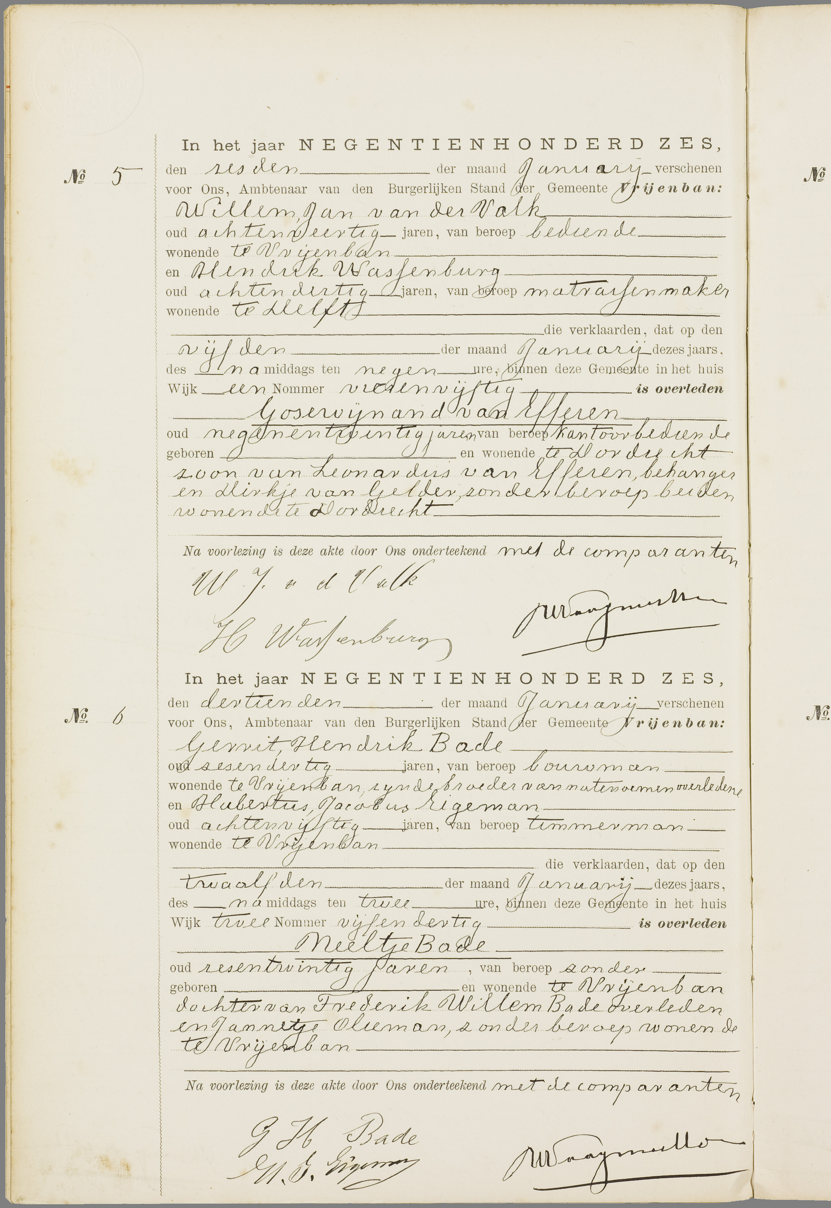Scan 117 uit het bronpakket: Vrijenban: overlijdensakten 1903–1912